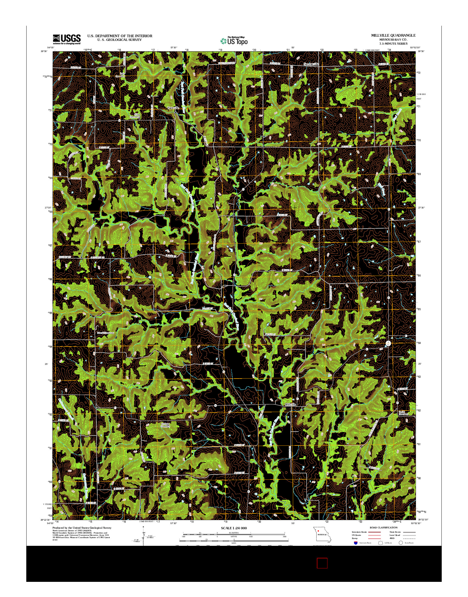 USGS US TOPO 7.5-MINUTE MAP FOR MILLVILLE, MO 2012