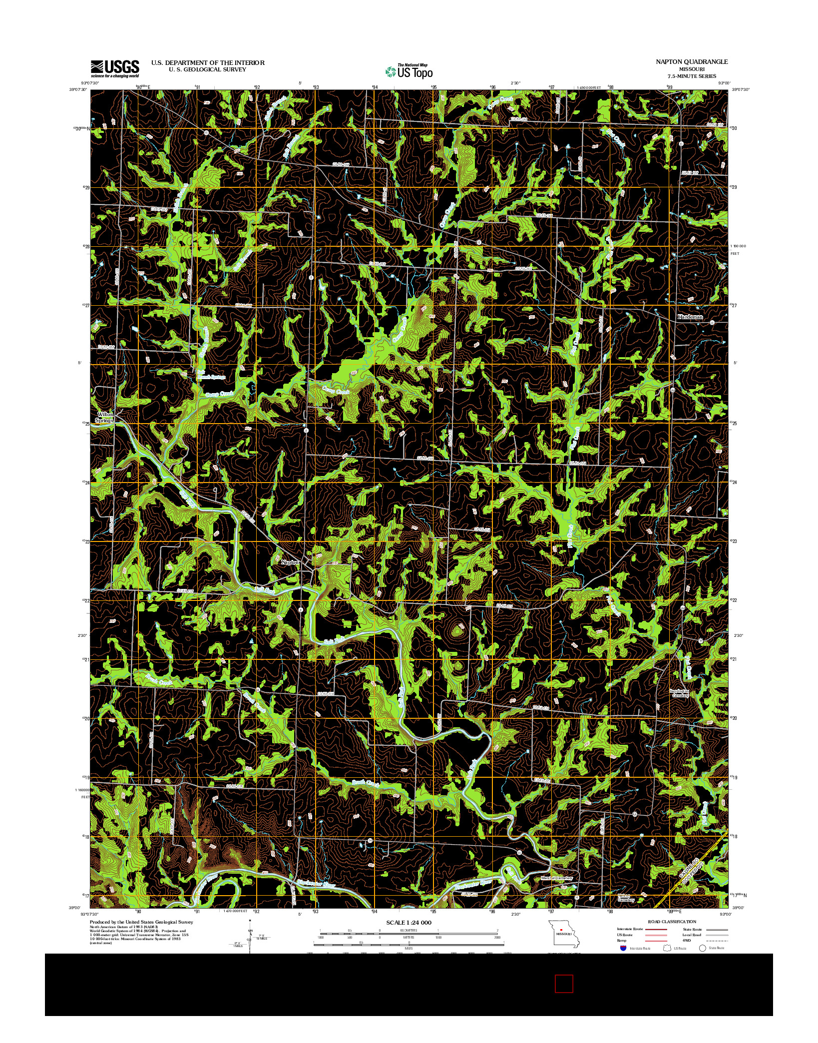 USGS US TOPO 7.5-MINUTE MAP FOR NAPTON, MO 2012