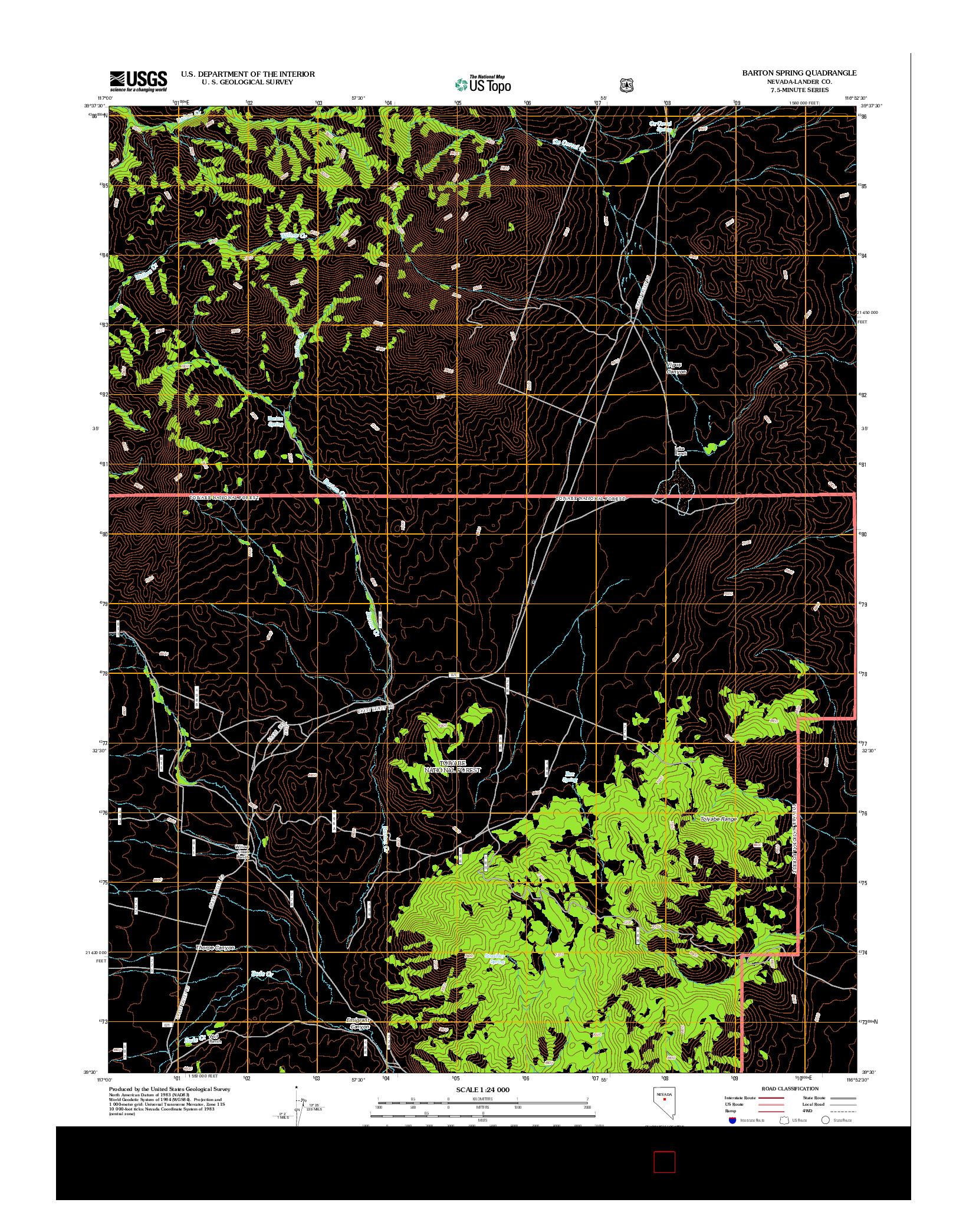 USGS US TOPO 7.5-MINUTE MAP FOR BARTON SPRING, NV 2012