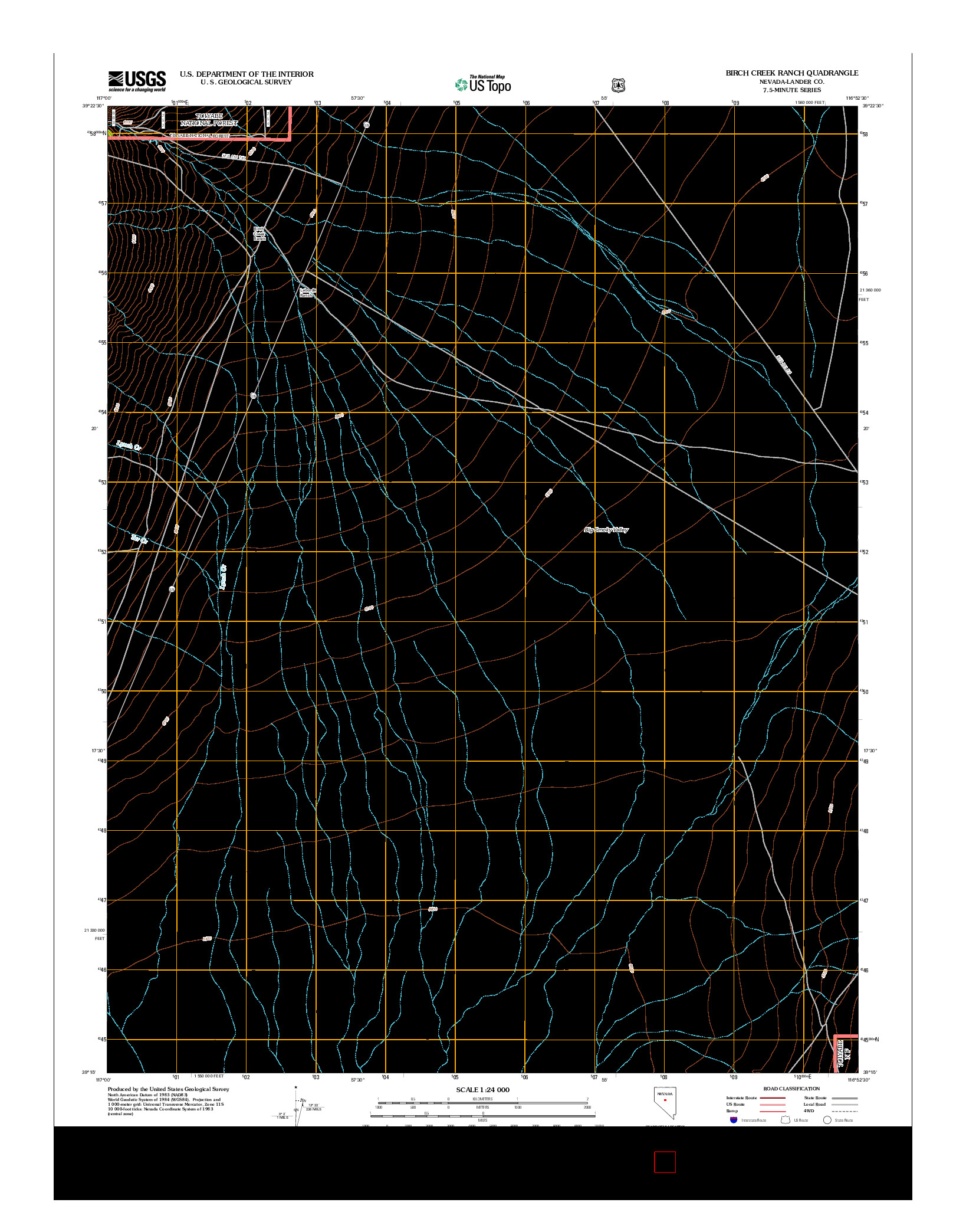 USGS US TOPO 7.5-MINUTE MAP FOR BIRCH CREEK RANCH, NV 2012