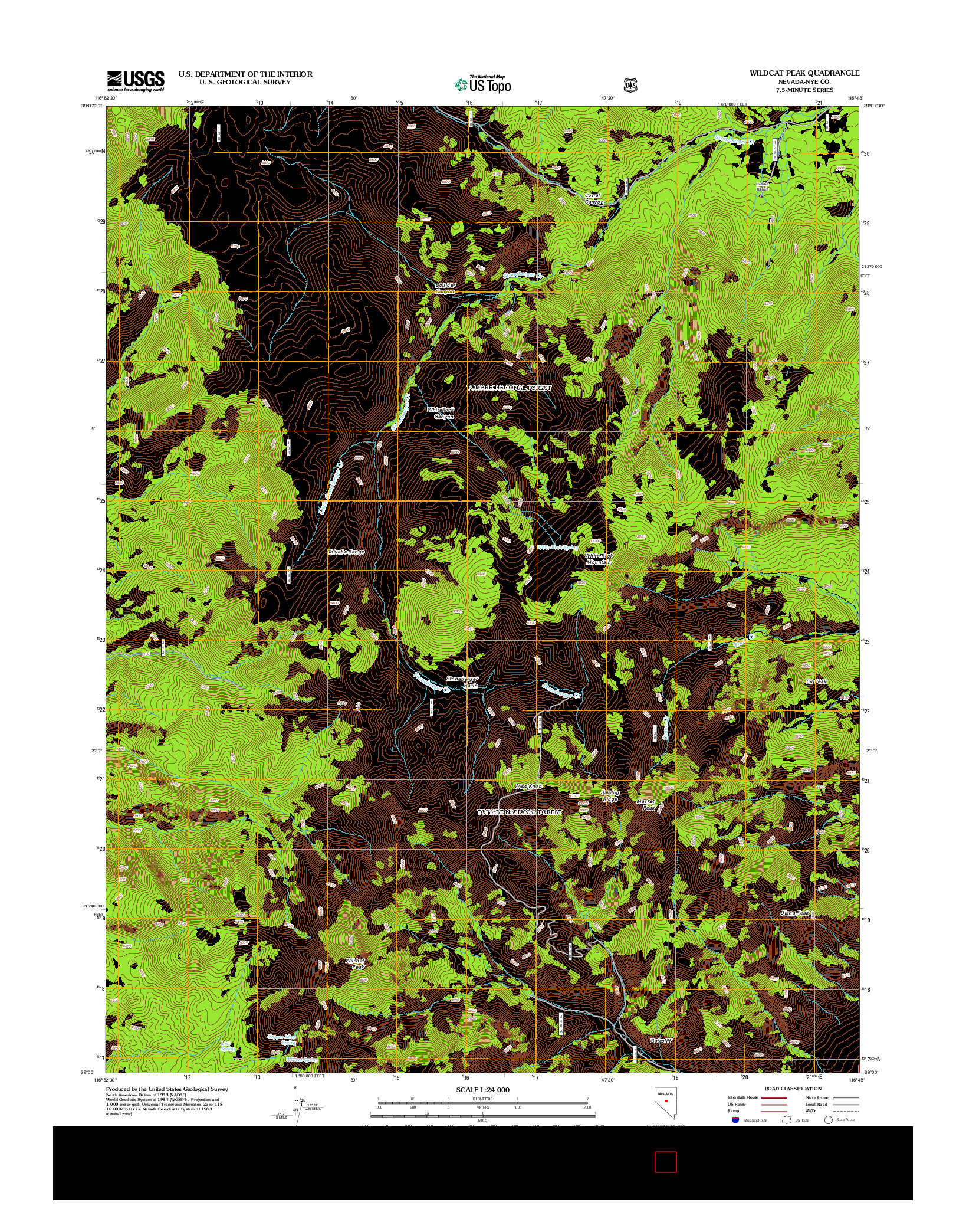 USGS US TOPO 7.5-MINUTE MAP FOR WILDCAT PEAK, NV 2012