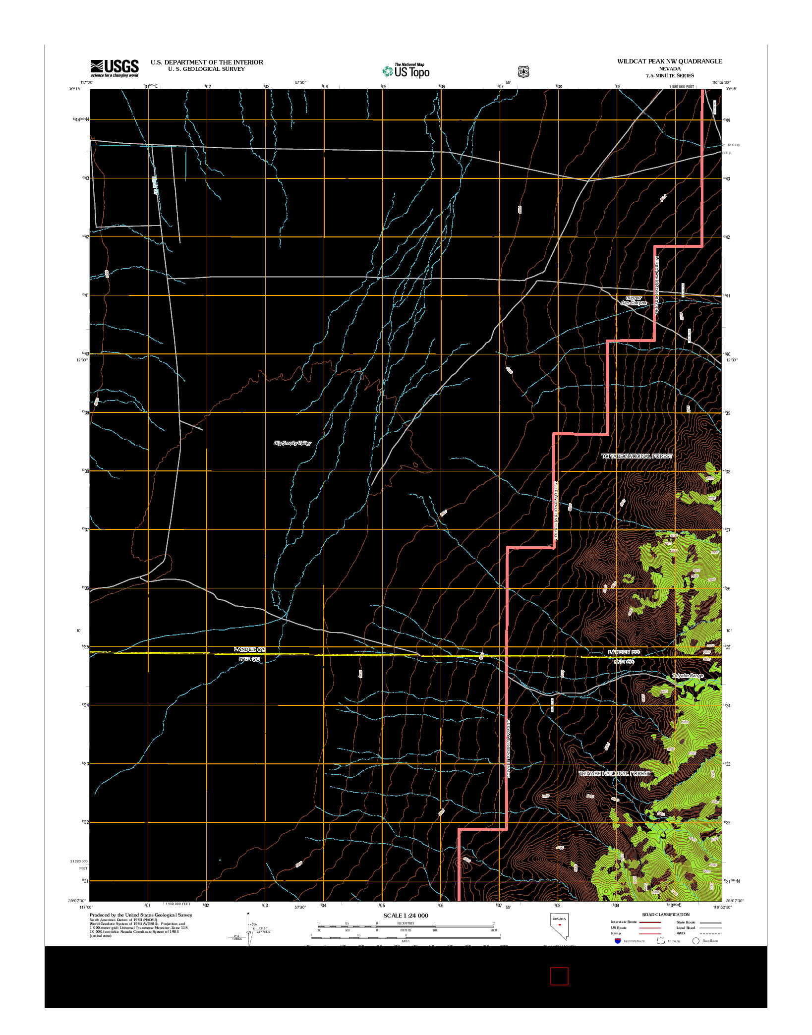 USGS US TOPO 7.5-MINUTE MAP FOR WILDCAT PEAK NW, NV 2012