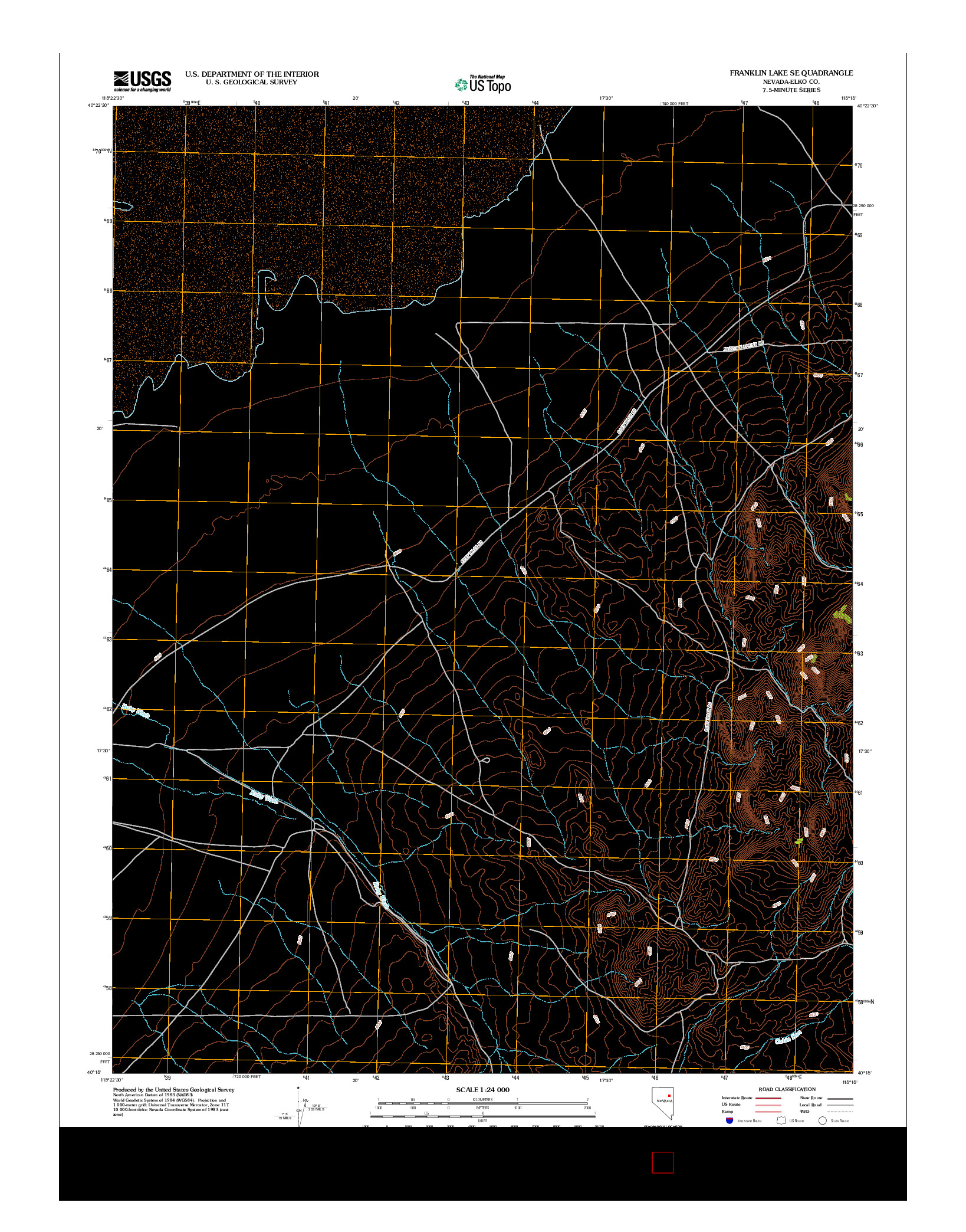 USGS US TOPO 7.5-MINUTE MAP FOR FRANKLIN LAKE SE, NV 2012
