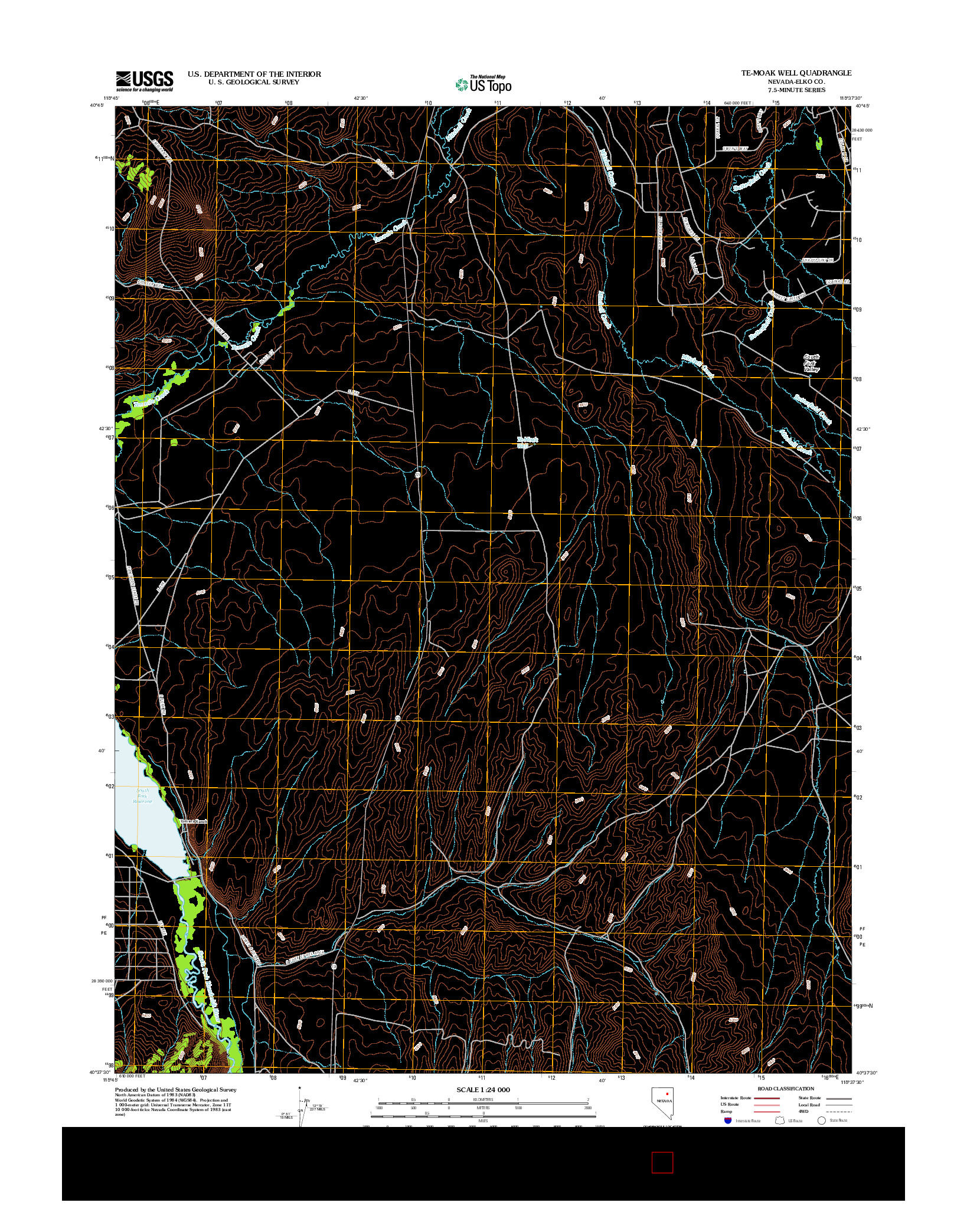 USGS US TOPO 7.5-MINUTE MAP FOR TE-MOAK WELL, NV 2012