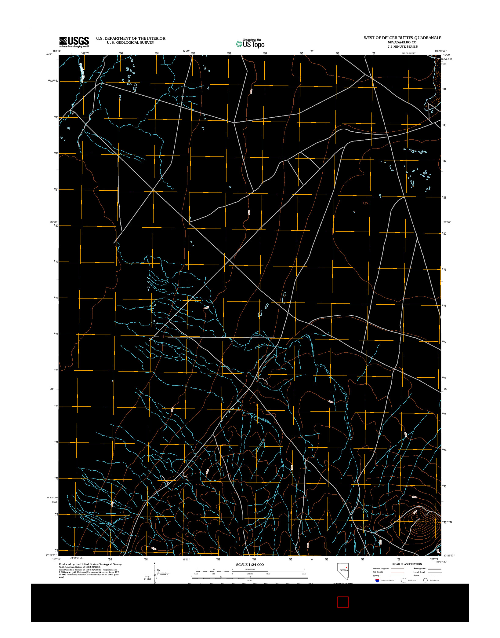 USGS US TOPO 7.5-MINUTE MAP FOR WEST OF DELCER BUTTES, NV 2012