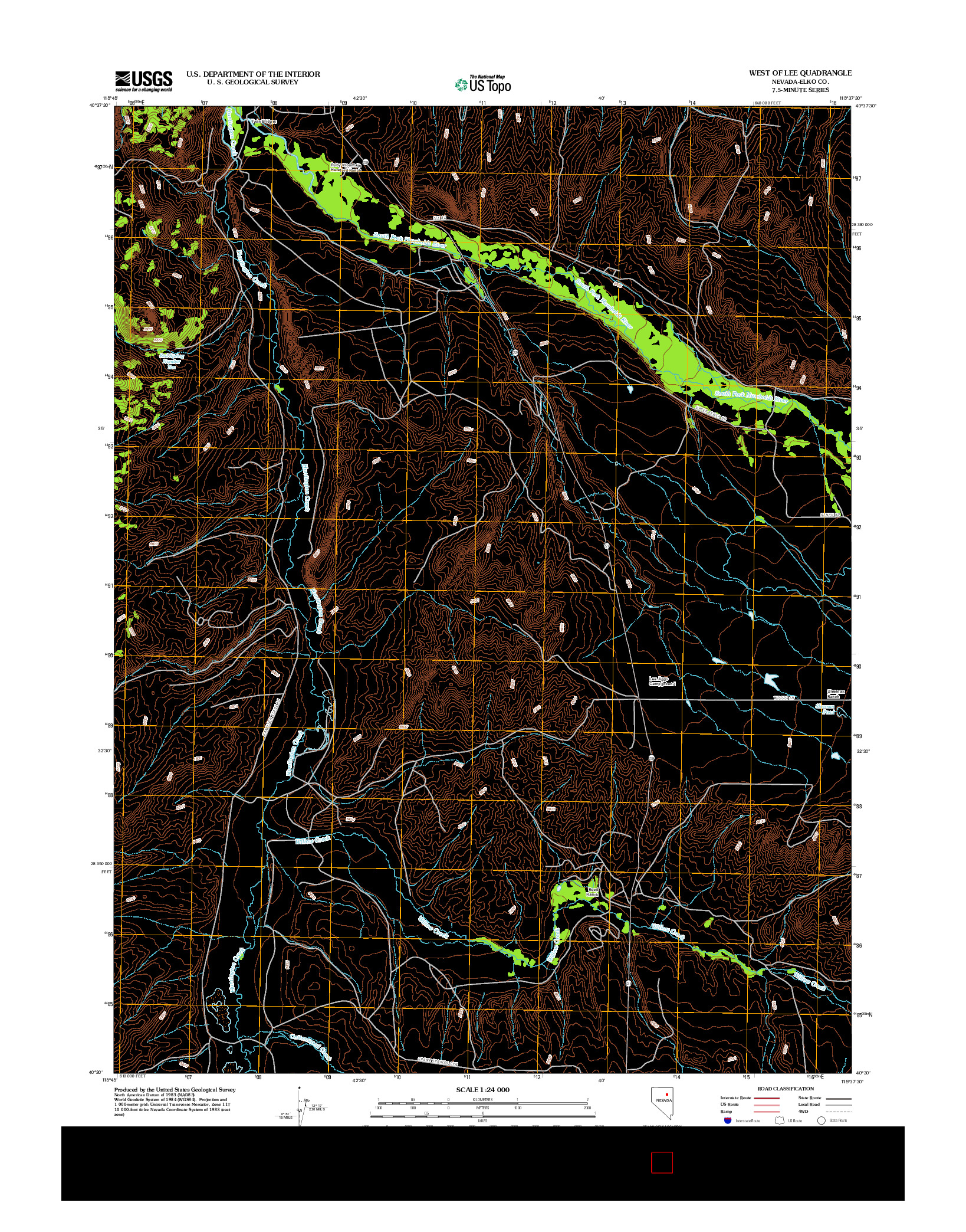 USGS US TOPO 7.5-MINUTE MAP FOR WEST OF LEE, NV 2012