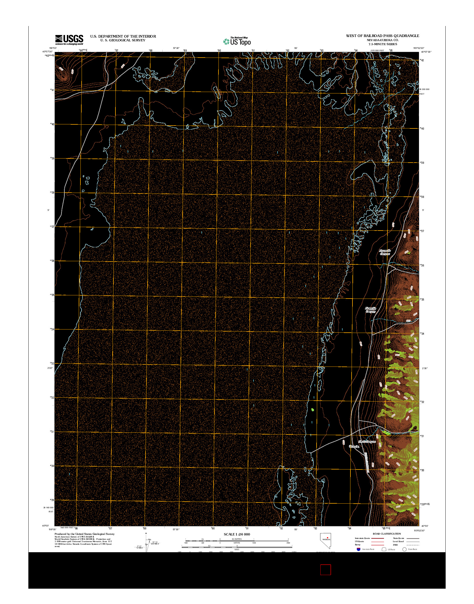 USGS US TOPO 7.5-MINUTE MAP FOR WEST OF RAILROAD PASS, NV 2012