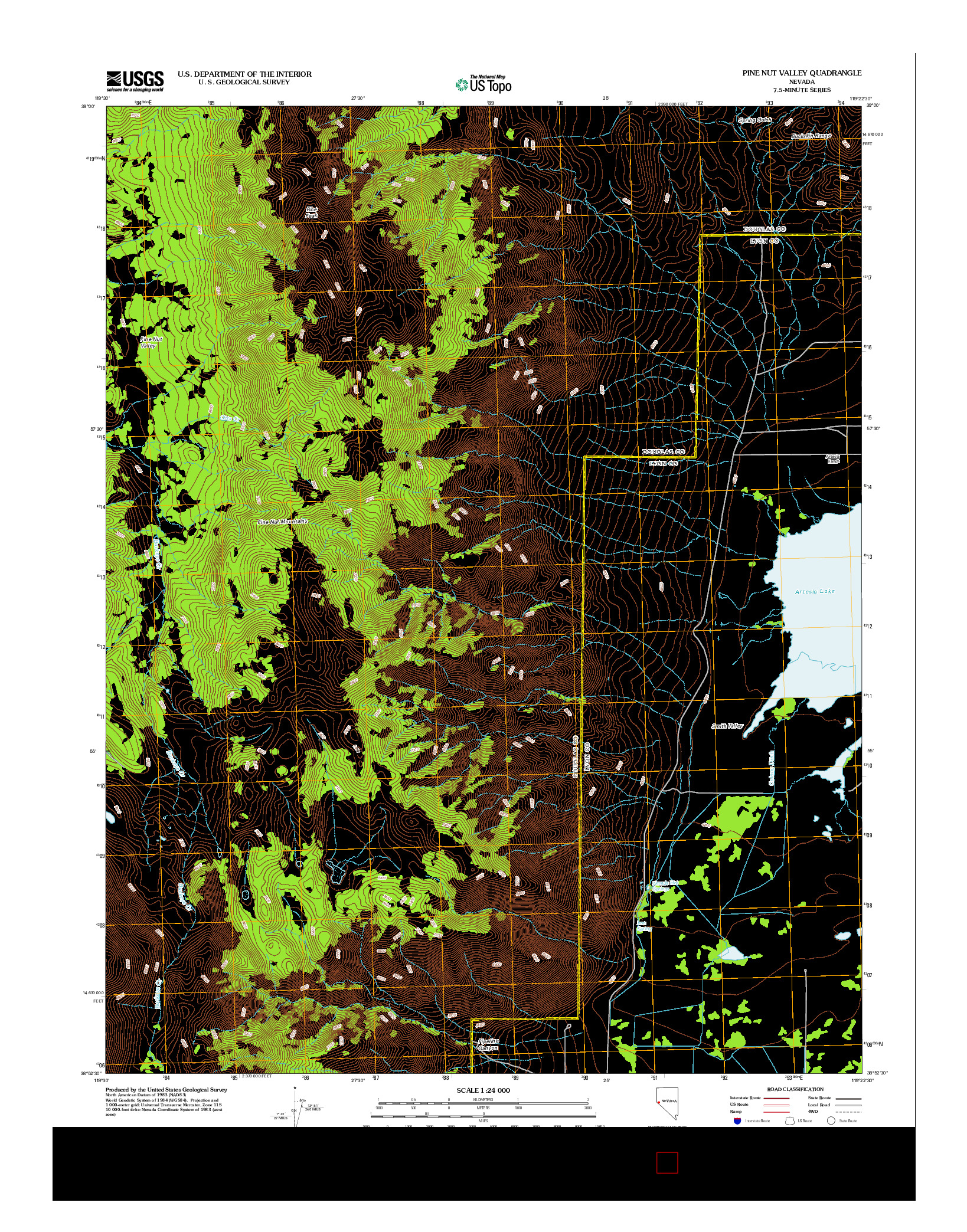 USGS US TOPO 7.5-MINUTE MAP FOR PINE NUT VALLEY, NV 2012
