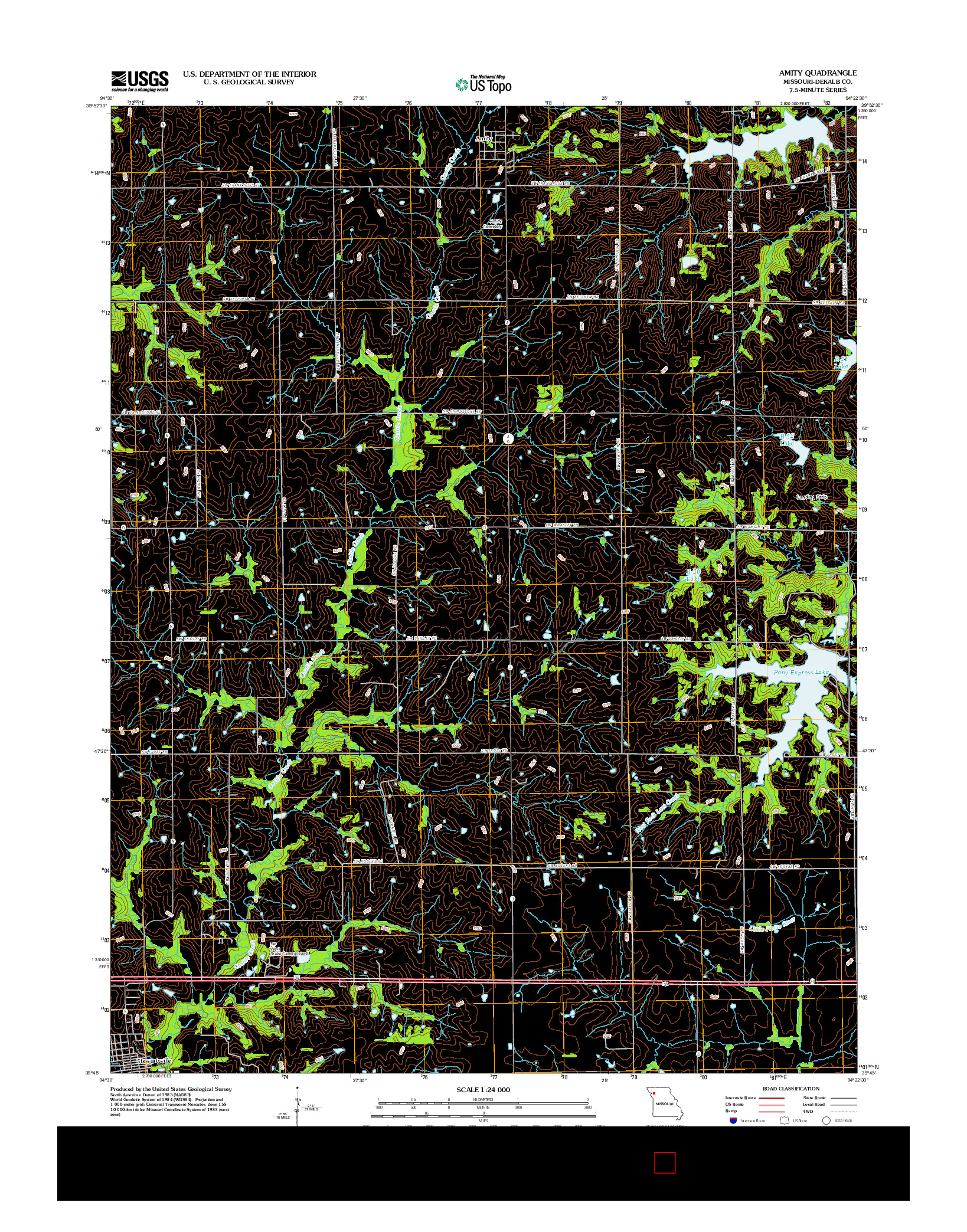 USGS US TOPO 7.5-MINUTE MAP FOR AMITY, MO 2012