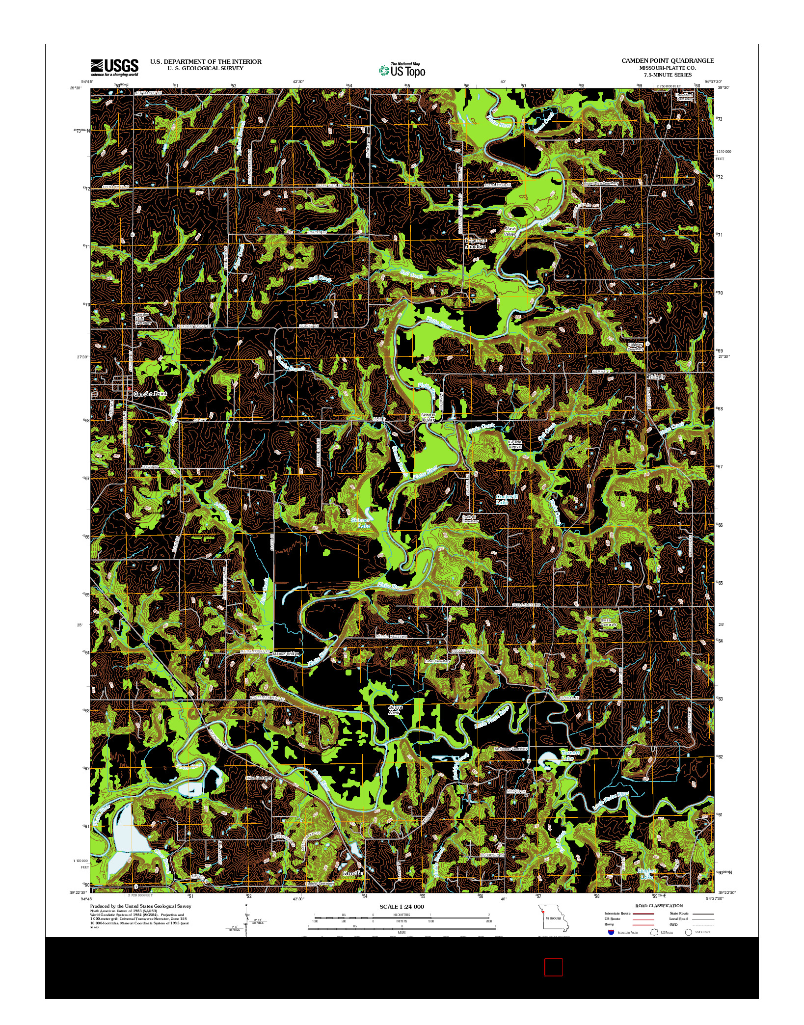 USGS US TOPO 7.5-MINUTE MAP FOR CAMDEN POINT, MO 2012