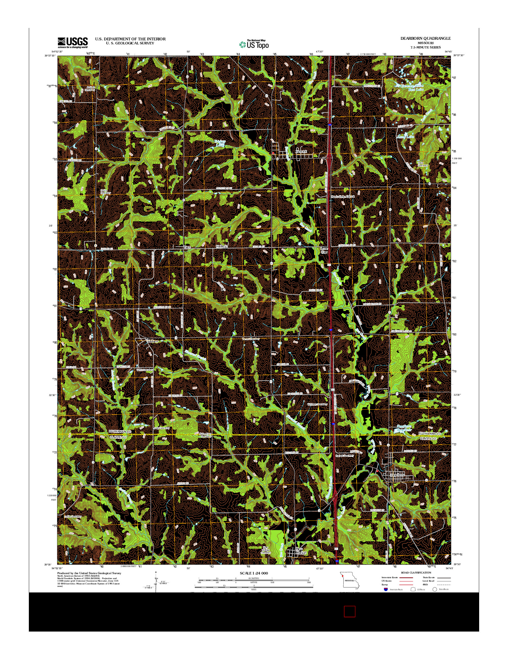 USGS US TOPO 7.5-MINUTE MAP FOR DEARBORN, MO 2012