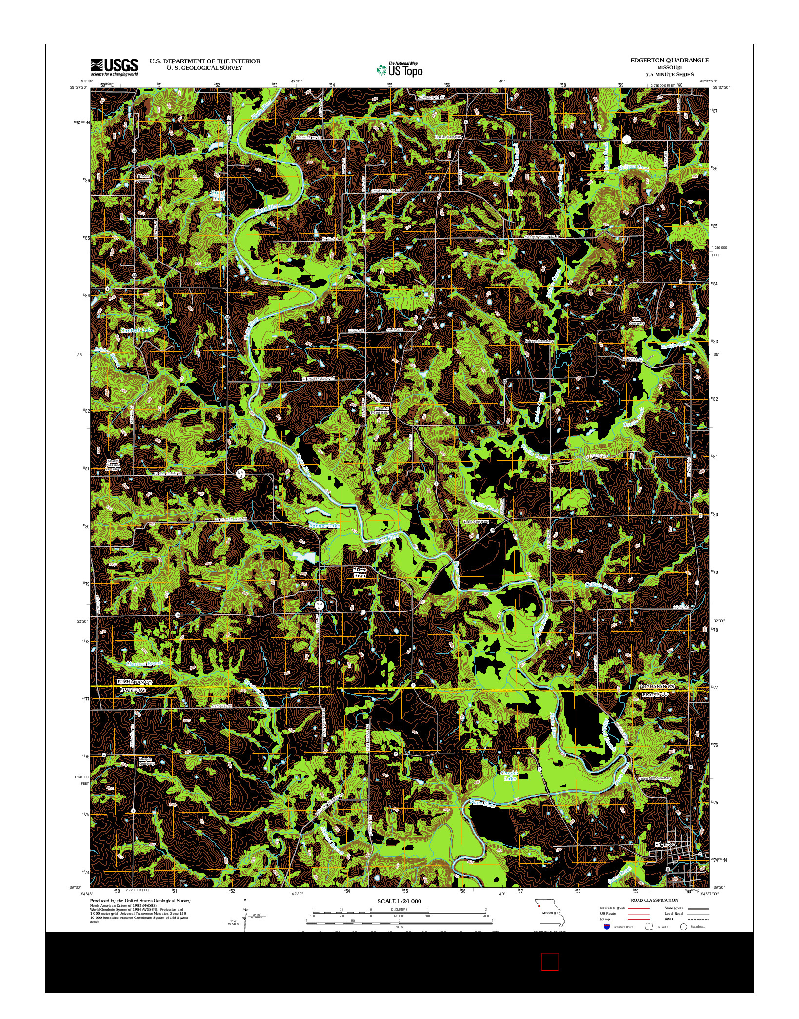 USGS US TOPO 7.5-MINUTE MAP FOR EDGERTON, MO 2012