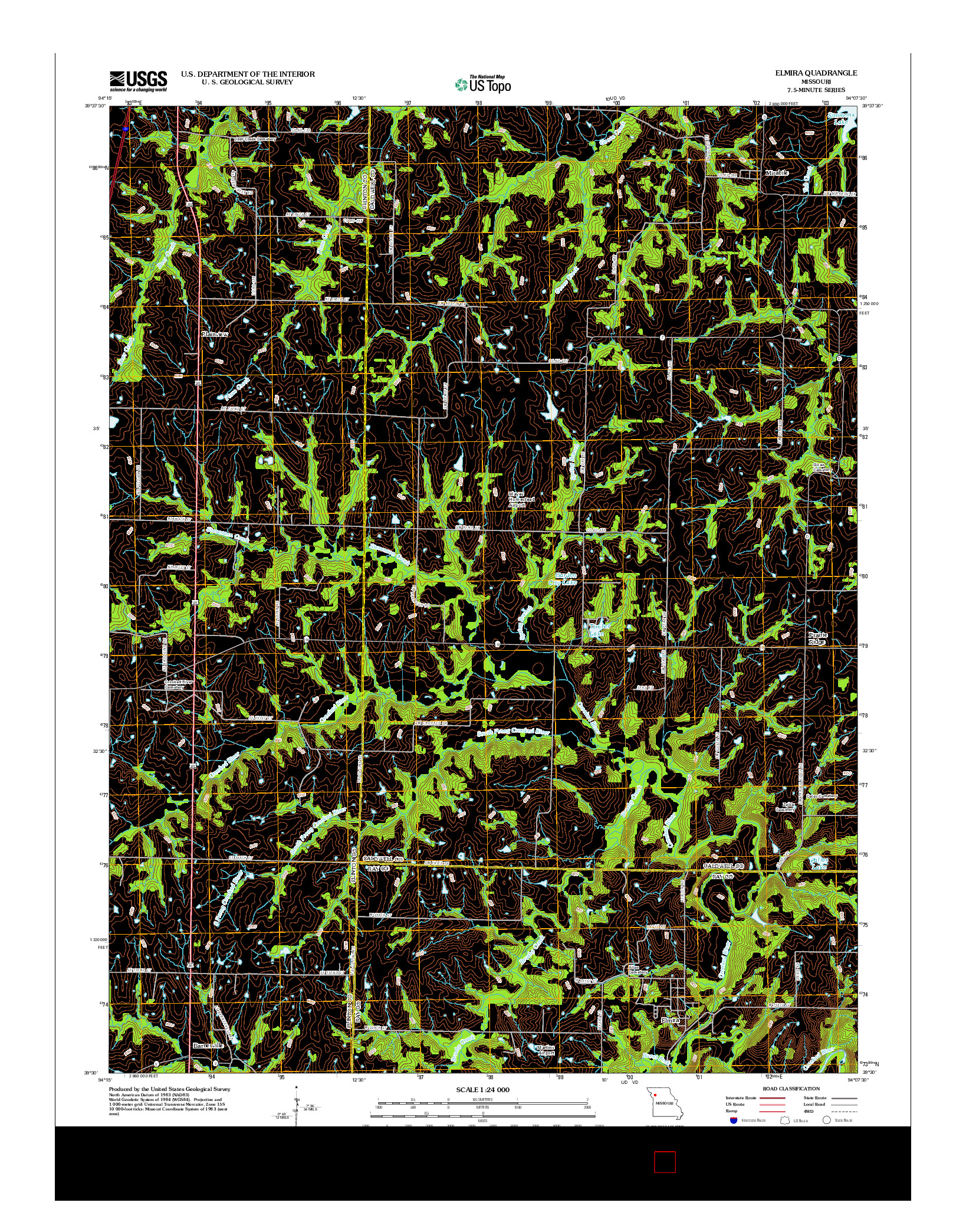 USGS US TOPO 7.5-MINUTE MAP FOR ELMIRA, MO 2012