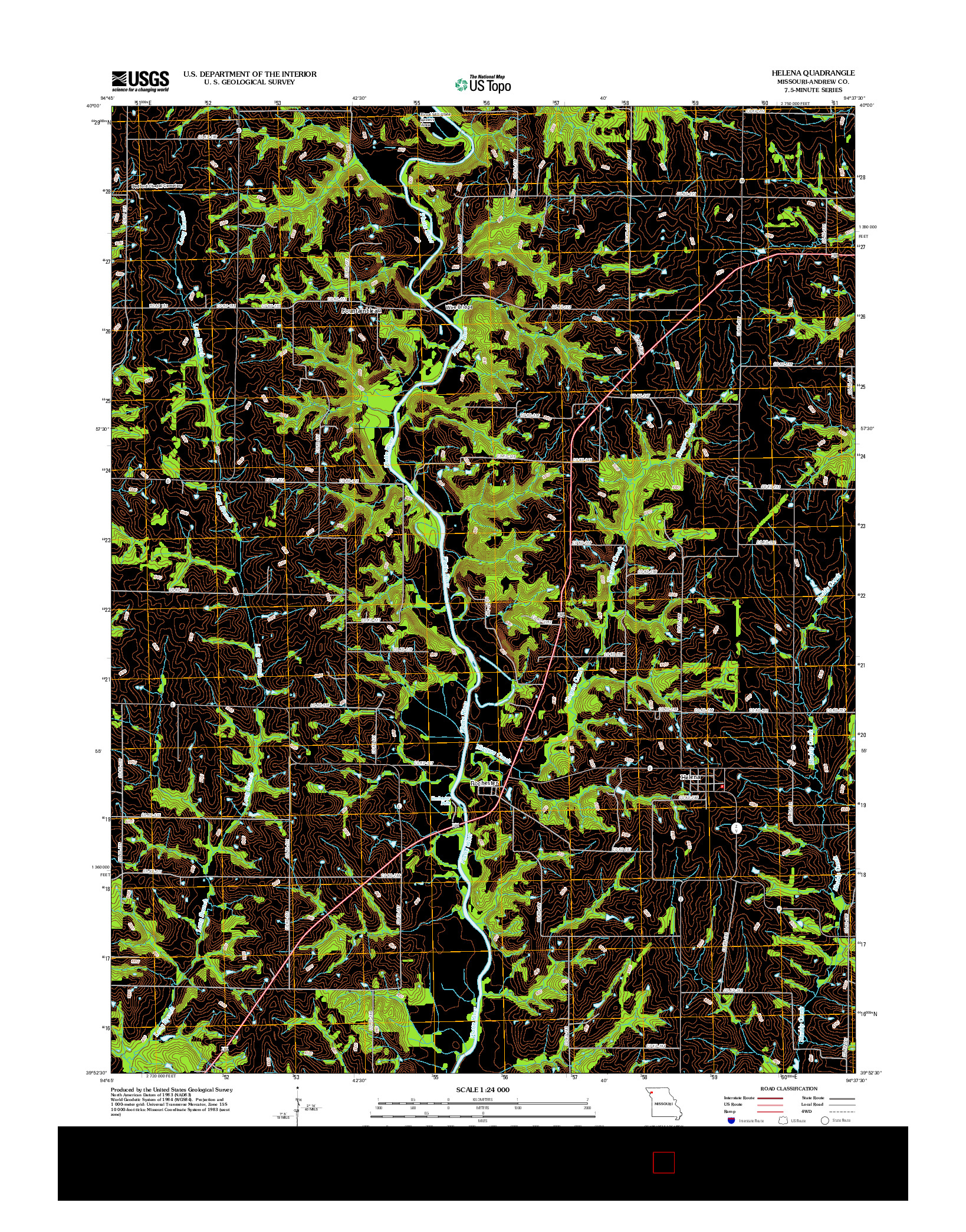 USGS US TOPO 7.5-MINUTE MAP FOR HELENA, MO 2012