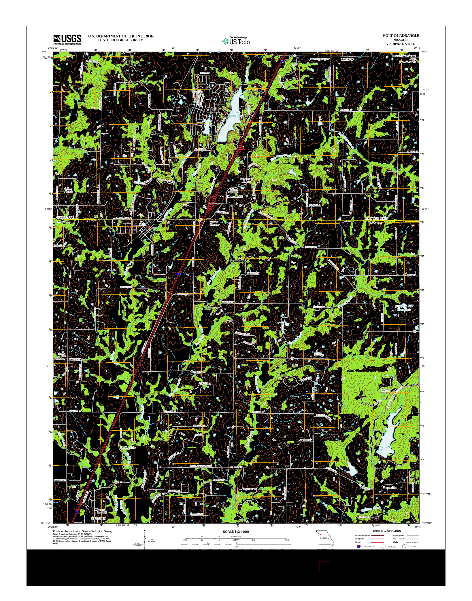 USGS US TOPO 7.5-MINUTE MAP FOR HOLT, MO 2012