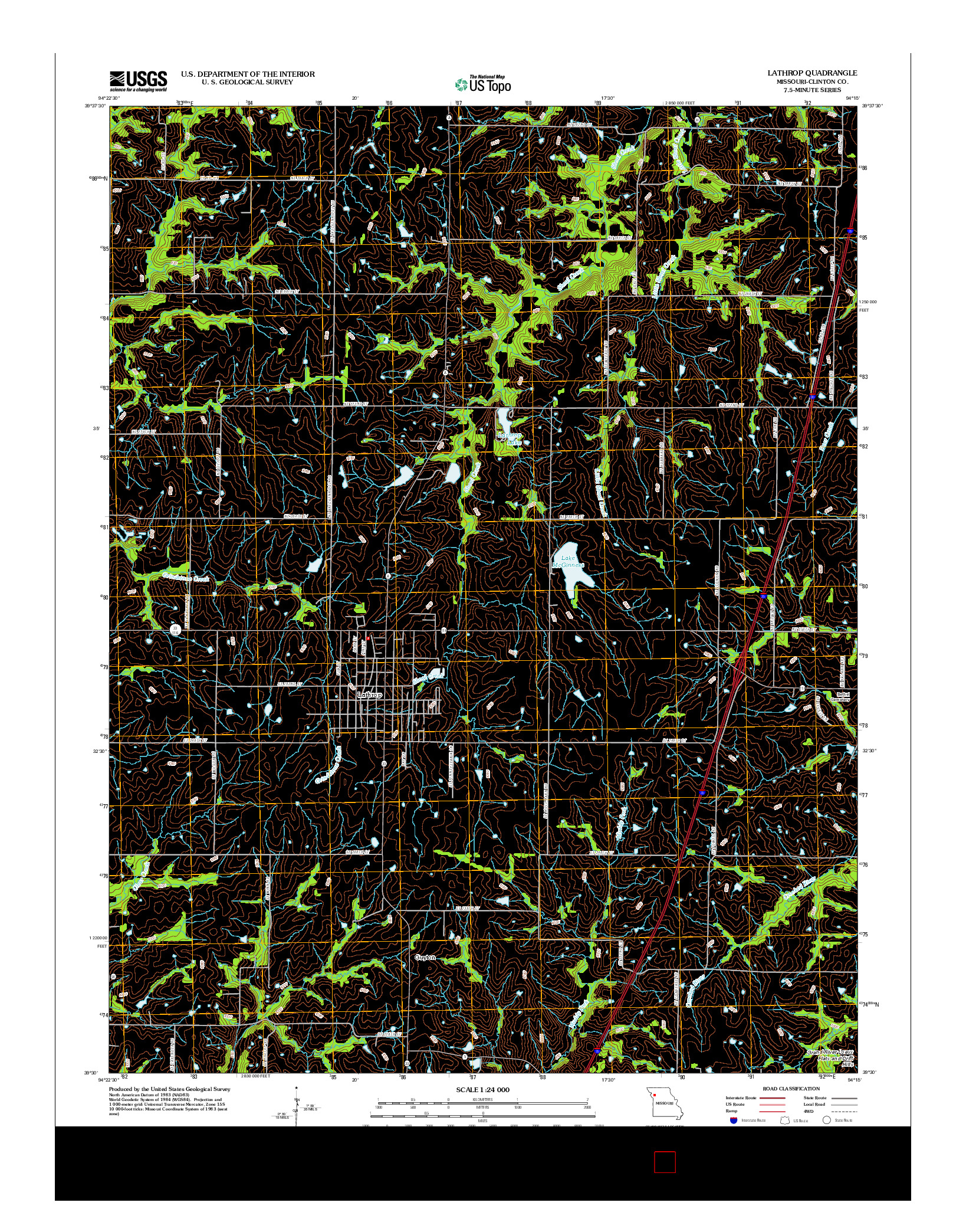 USGS US TOPO 7.5-MINUTE MAP FOR LATHROP, MO 2012