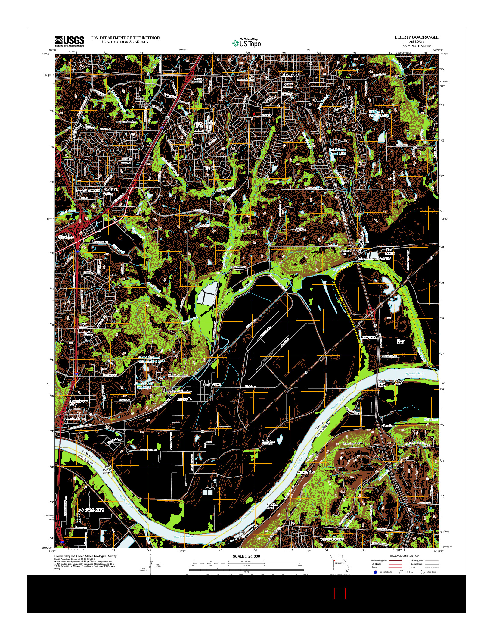 USGS US TOPO 7.5-MINUTE MAP FOR LIBERTY, MO 2012