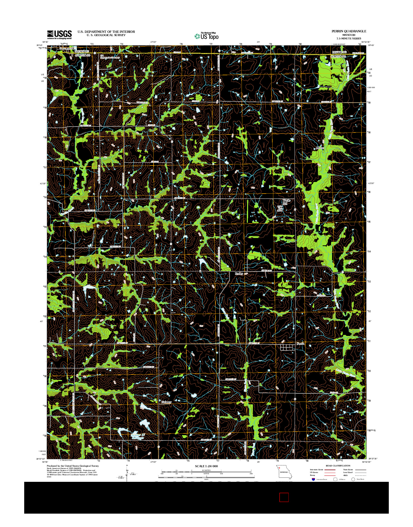 USGS US TOPO 7.5-MINUTE MAP FOR PERRIN, MO 2012