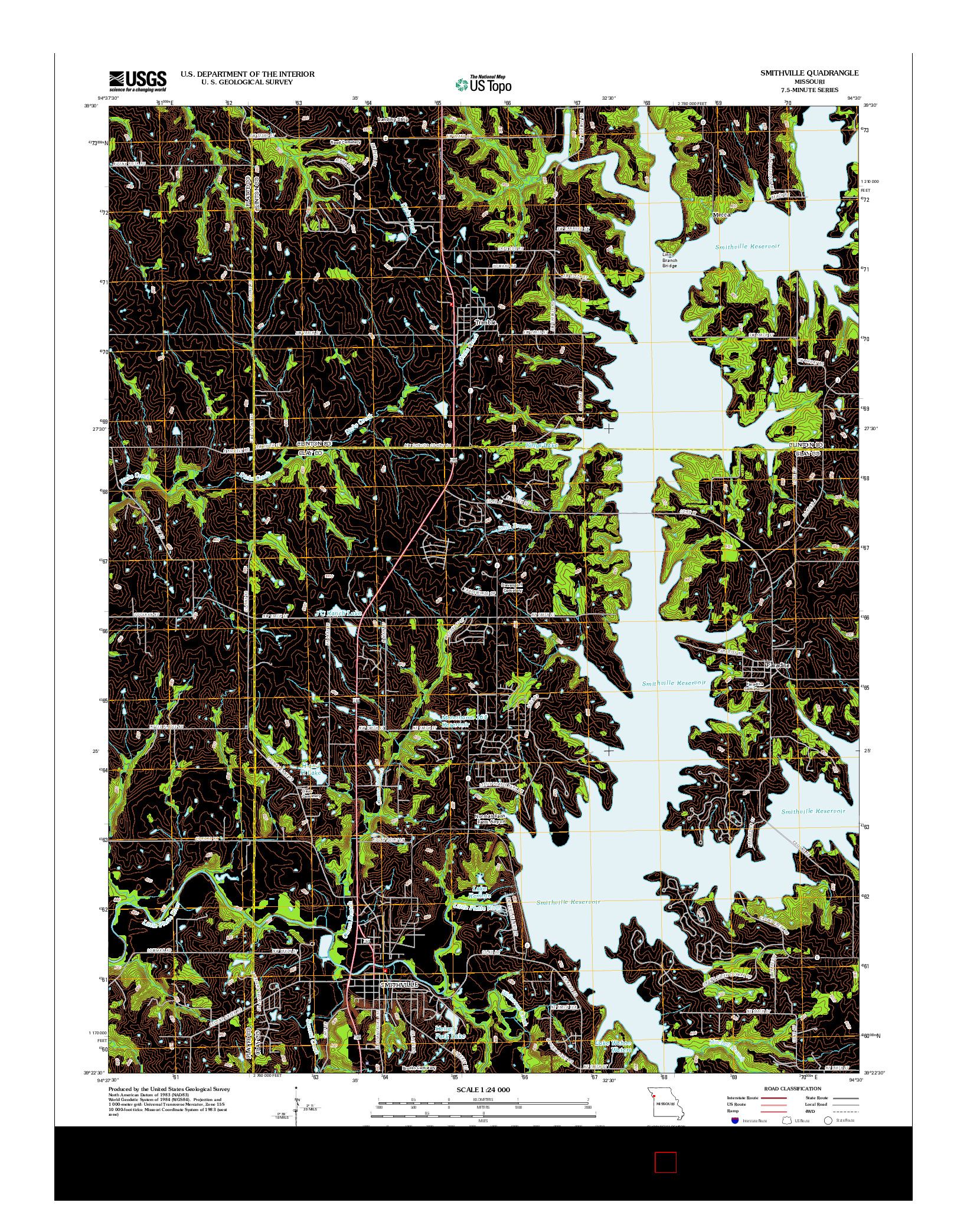 USGS US TOPO 7.5-MINUTE MAP FOR SMITHVILLE, MO 2012