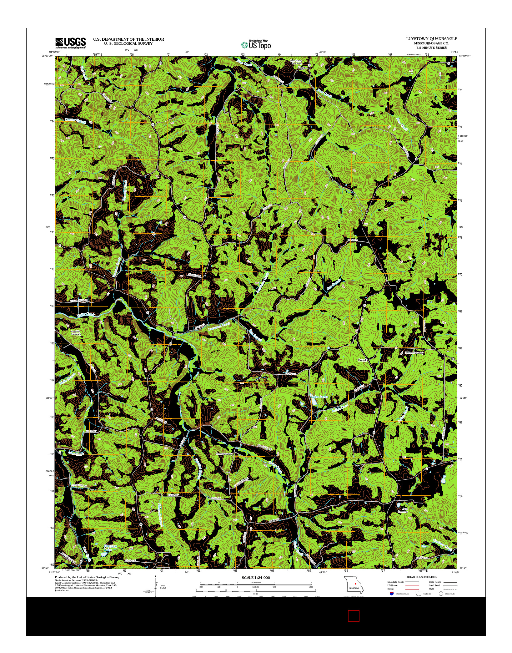 USGS US TOPO 7.5-MINUTE MAP FOR LUYSTOWN, MO 2012