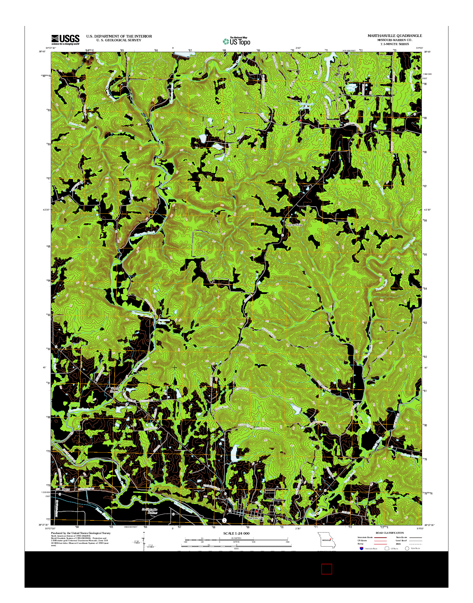 USGS US TOPO 7.5-MINUTE MAP FOR MARTHASVILLE, MO 2012