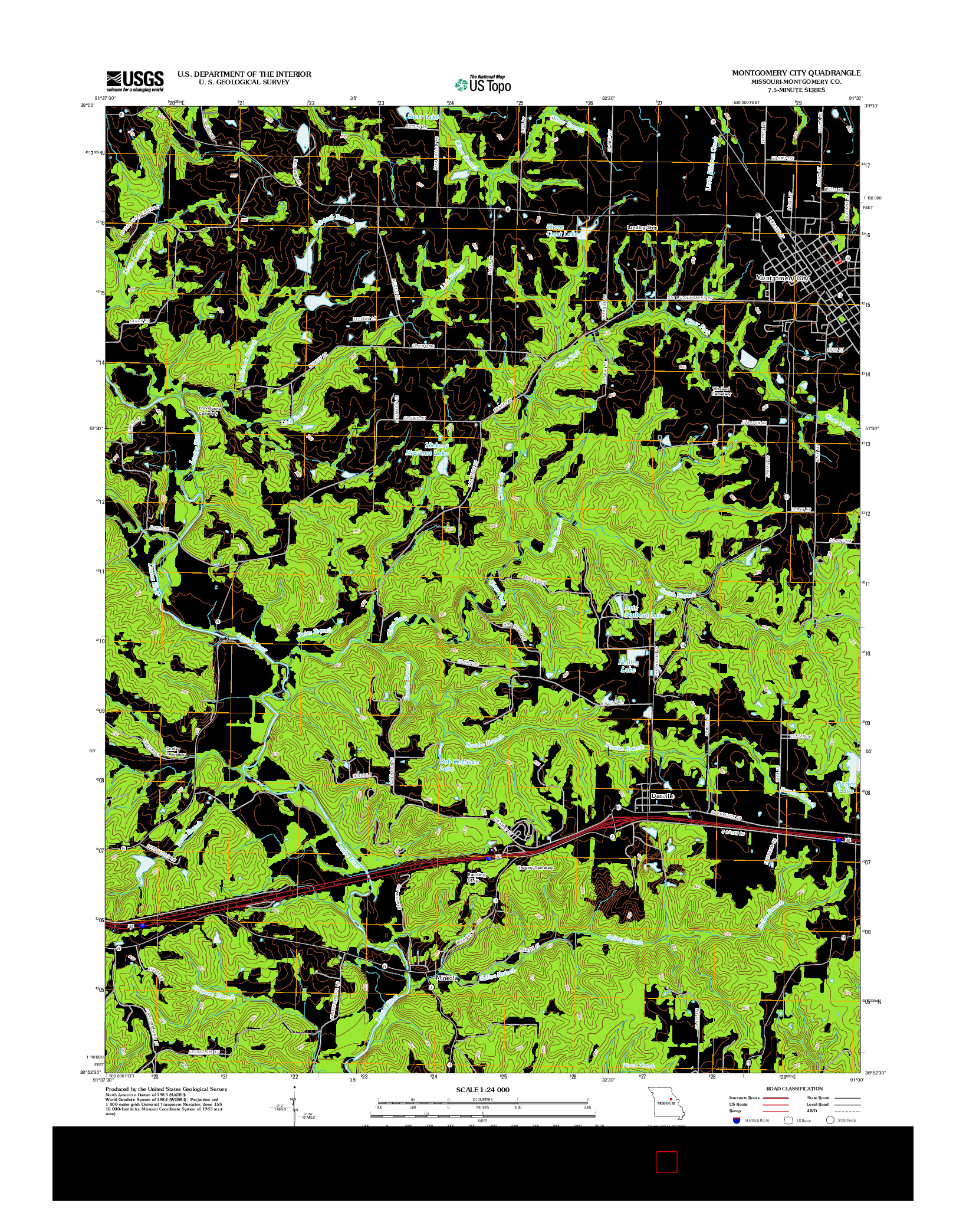 USGS US TOPO 7.5-MINUTE MAP FOR MONTGOMERY CITY, MO 2012