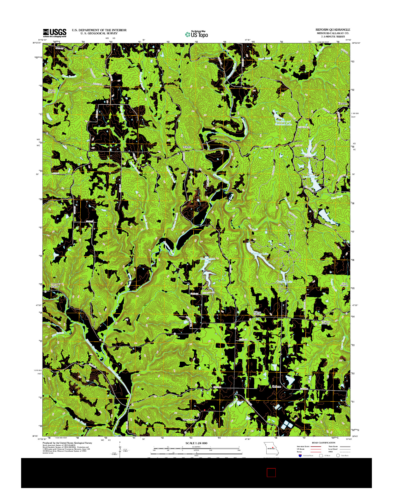 USGS US TOPO 7.5-MINUTE MAP FOR REFORM, MO 2012