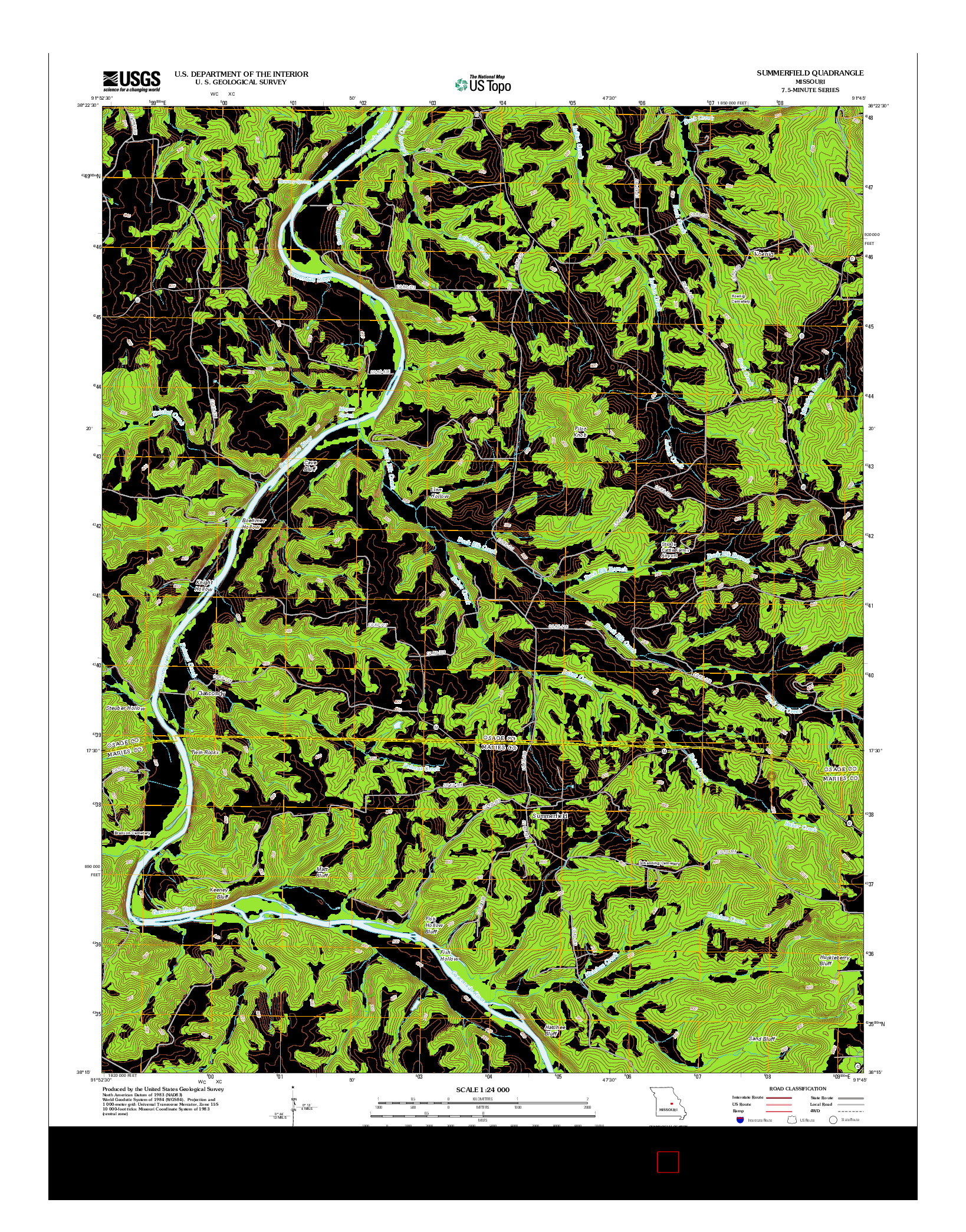 USGS US TOPO 7.5-MINUTE MAP FOR SUMMERFIELD, MO 2012