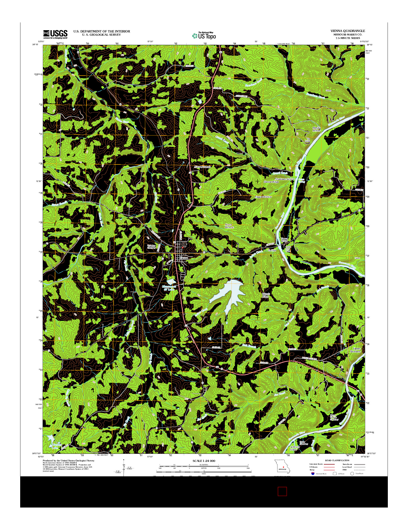 USGS US TOPO 7.5-MINUTE MAP FOR VIENNA, MO 2012