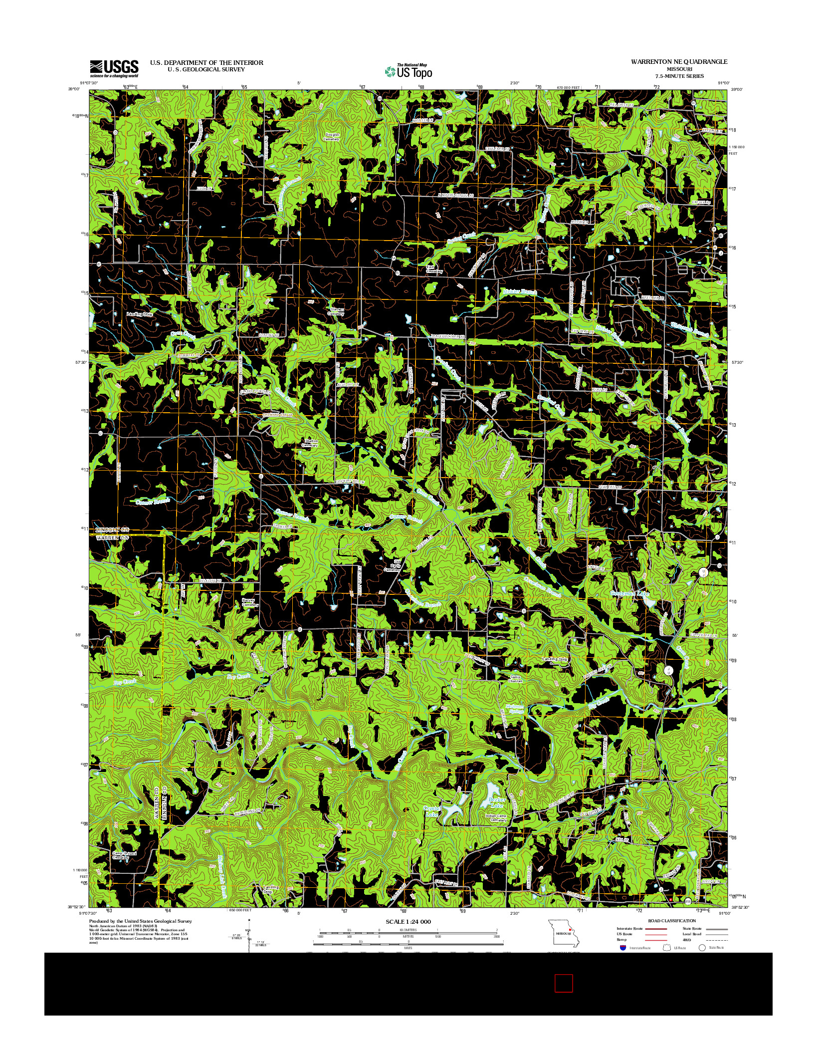 USGS US TOPO 7.5-MINUTE MAP FOR WARRENTON NE, MO 2012