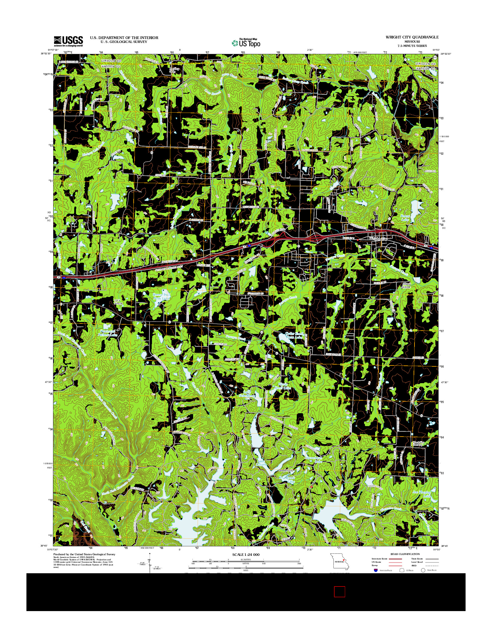 USGS US TOPO 7.5-MINUTE MAP FOR WRIGHT CITY, MO 2012