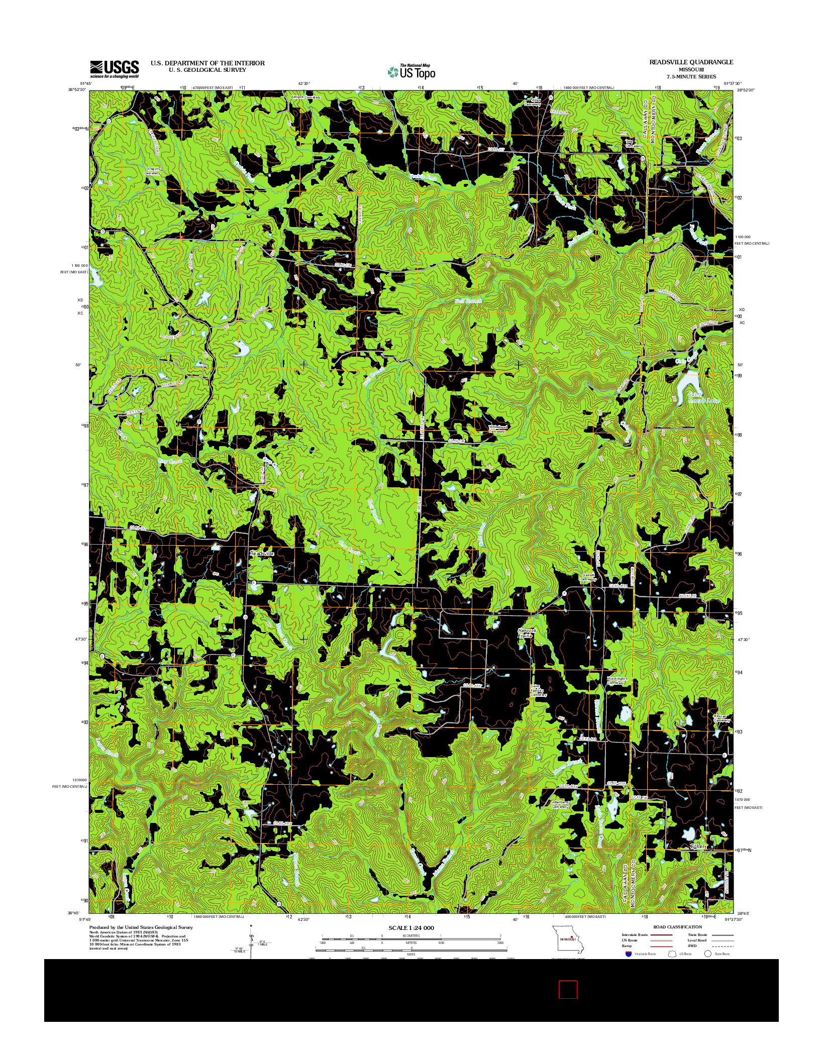 USGS US TOPO 7.5-MINUTE MAP FOR READSVILLE, MO 2012