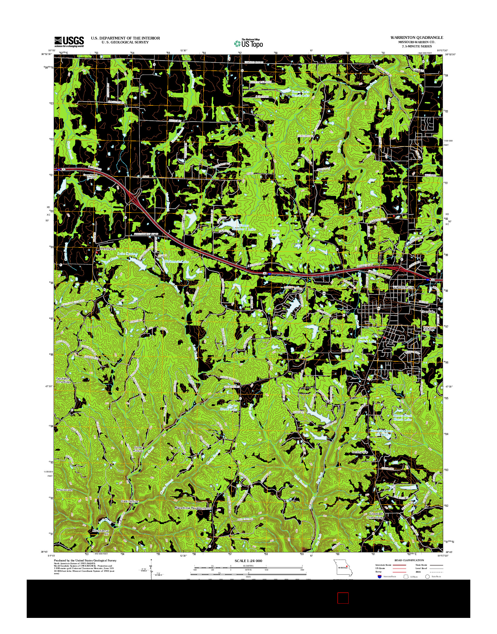USGS US TOPO 7.5-MINUTE MAP FOR WARRENTON, MO 2012
