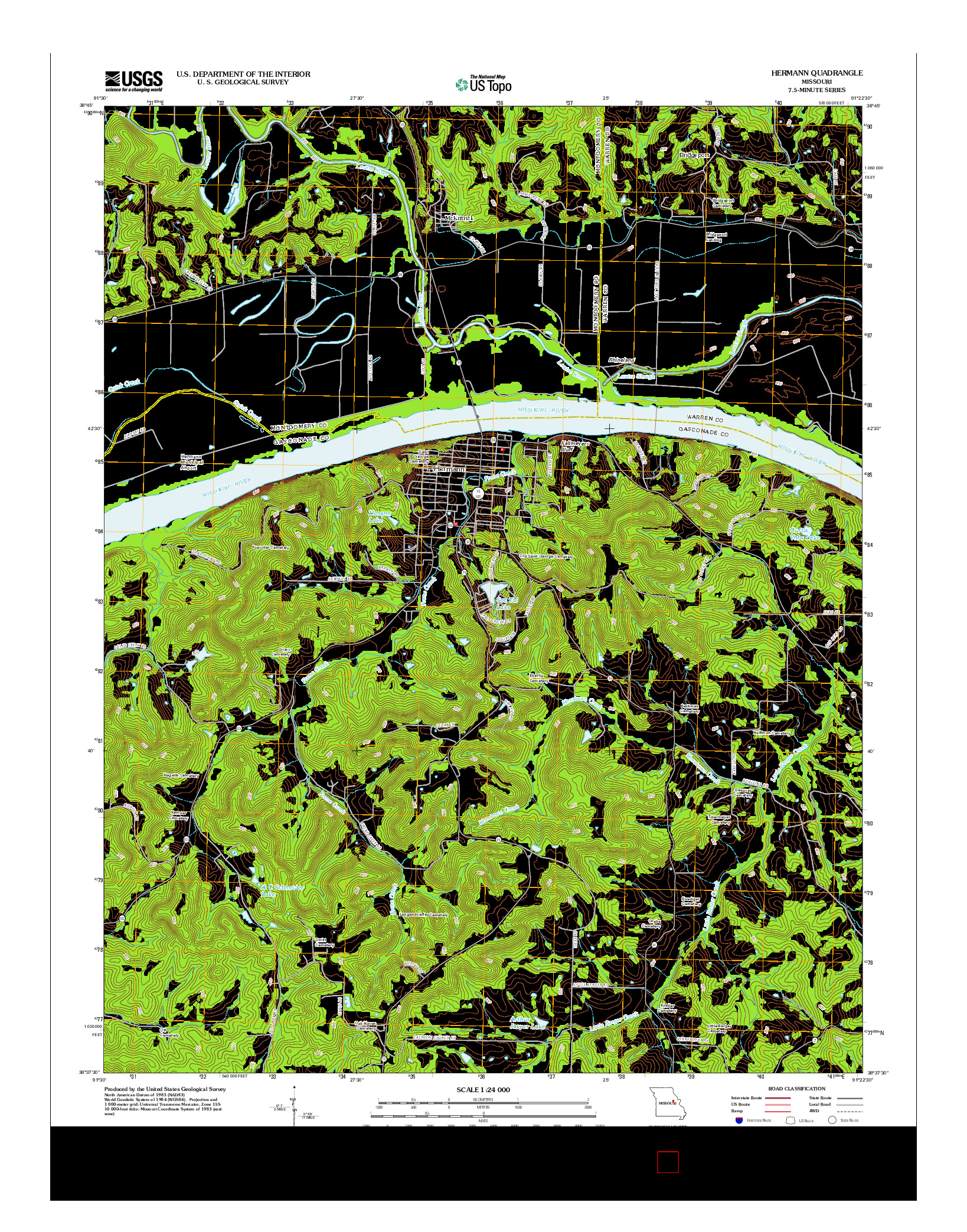 USGS US TOPO 7.5-MINUTE MAP FOR HERMANN, MO 2012