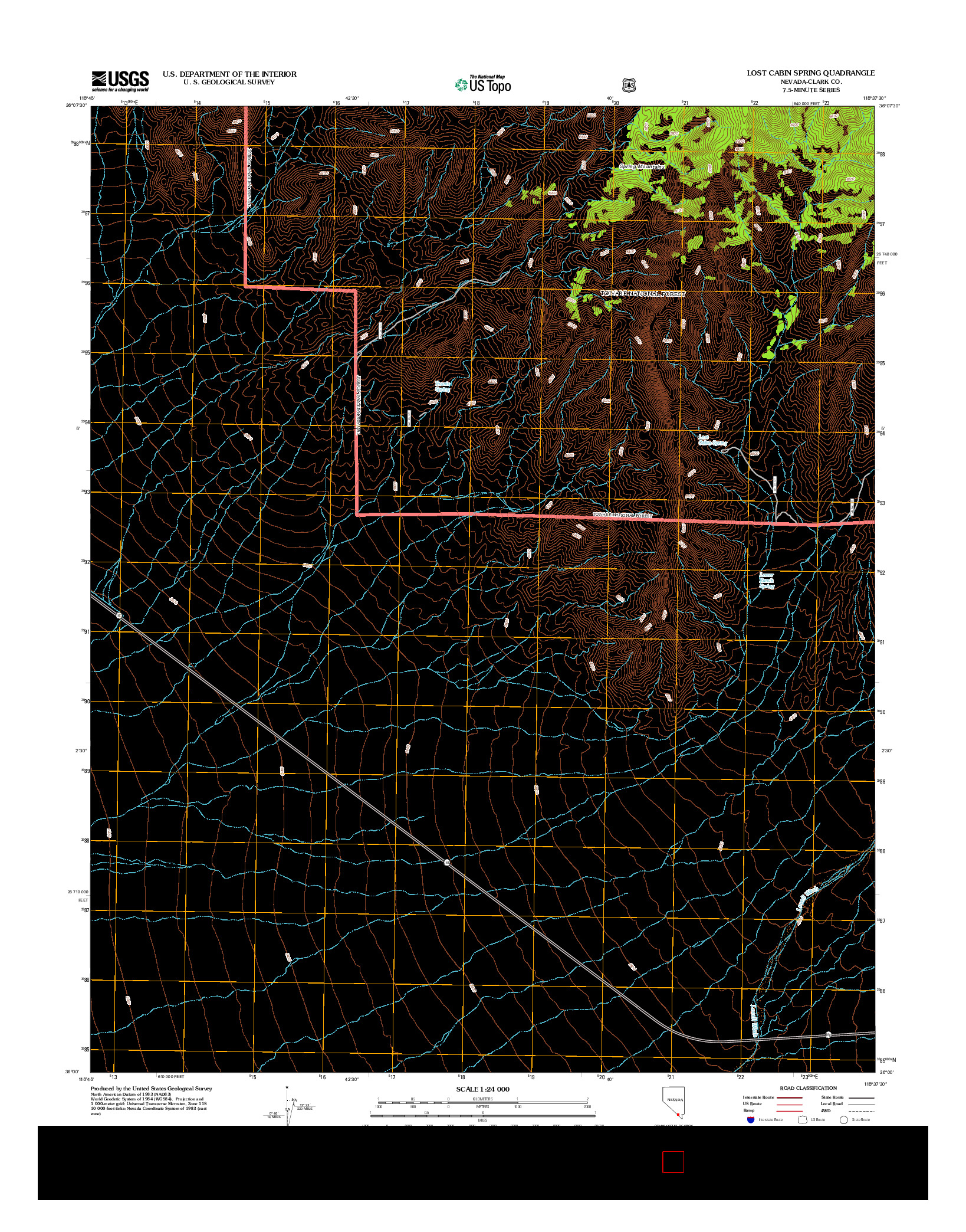 USGS US TOPO 7.5-MINUTE MAP FOR LOST CABIN SPRING, NV 2012