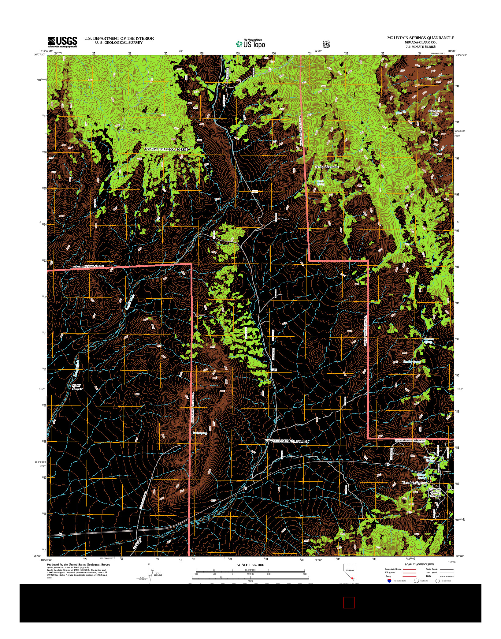 USGS US TOPO 7.5-MINUTE MAP FOR MOUNTAIN SPRINGS, NV 2012