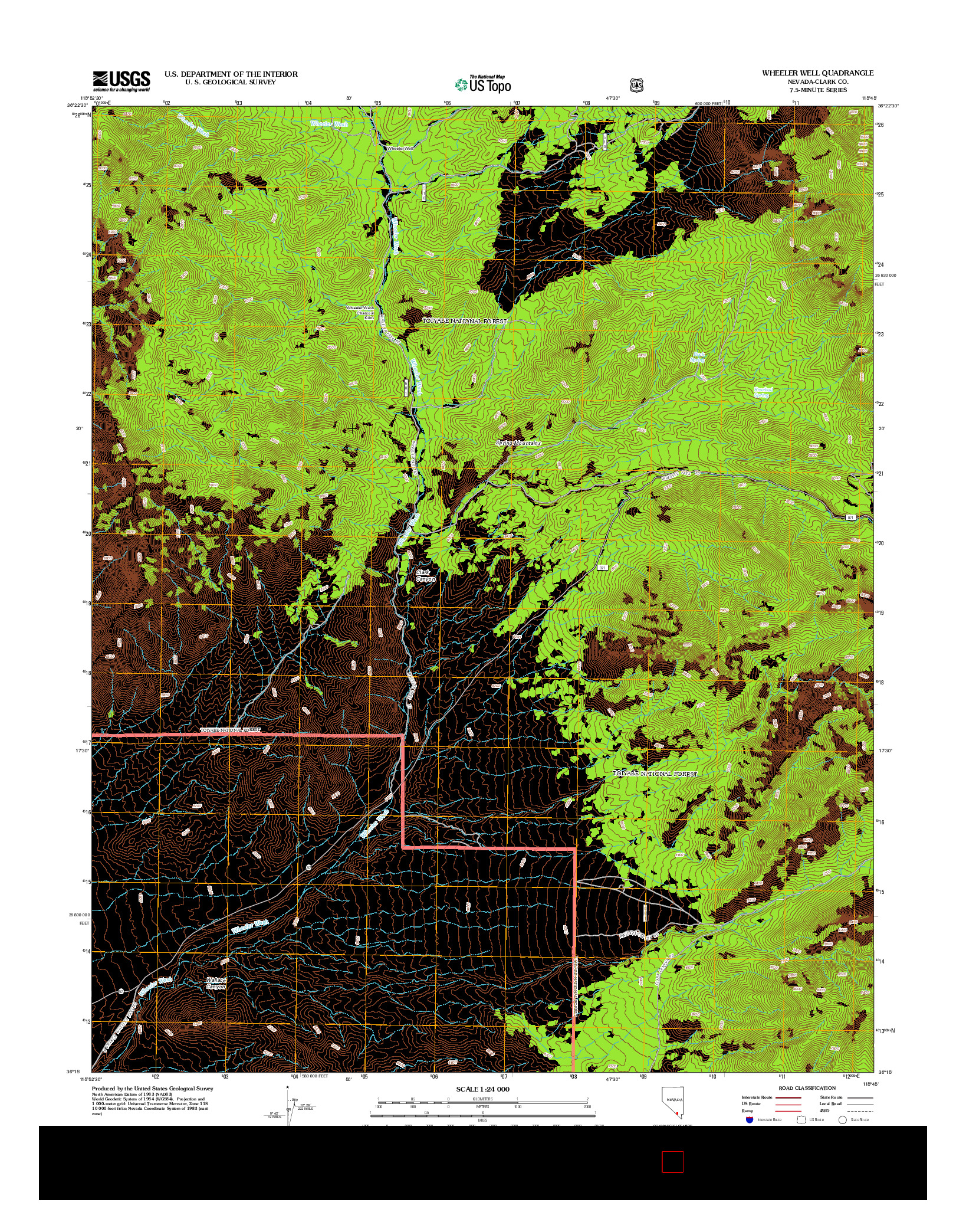 USGS US TOPO 7.5-MINUTE MAP FOR WHEELER WELL, NV 2012
