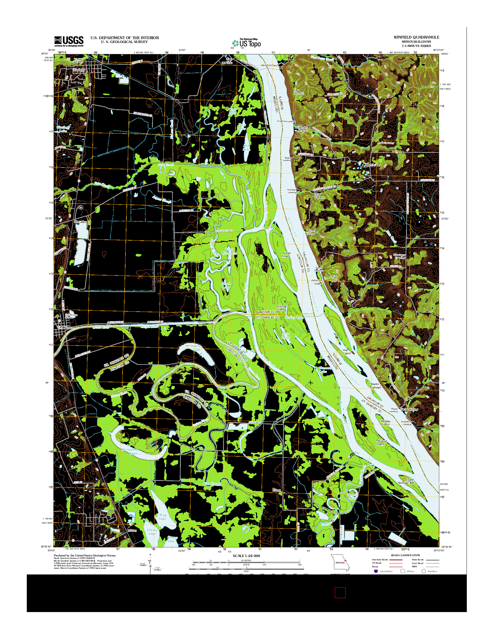 USGS US TOPO 7.5-MINUTE MAP FOR WINFIELD, MO-IL 2012