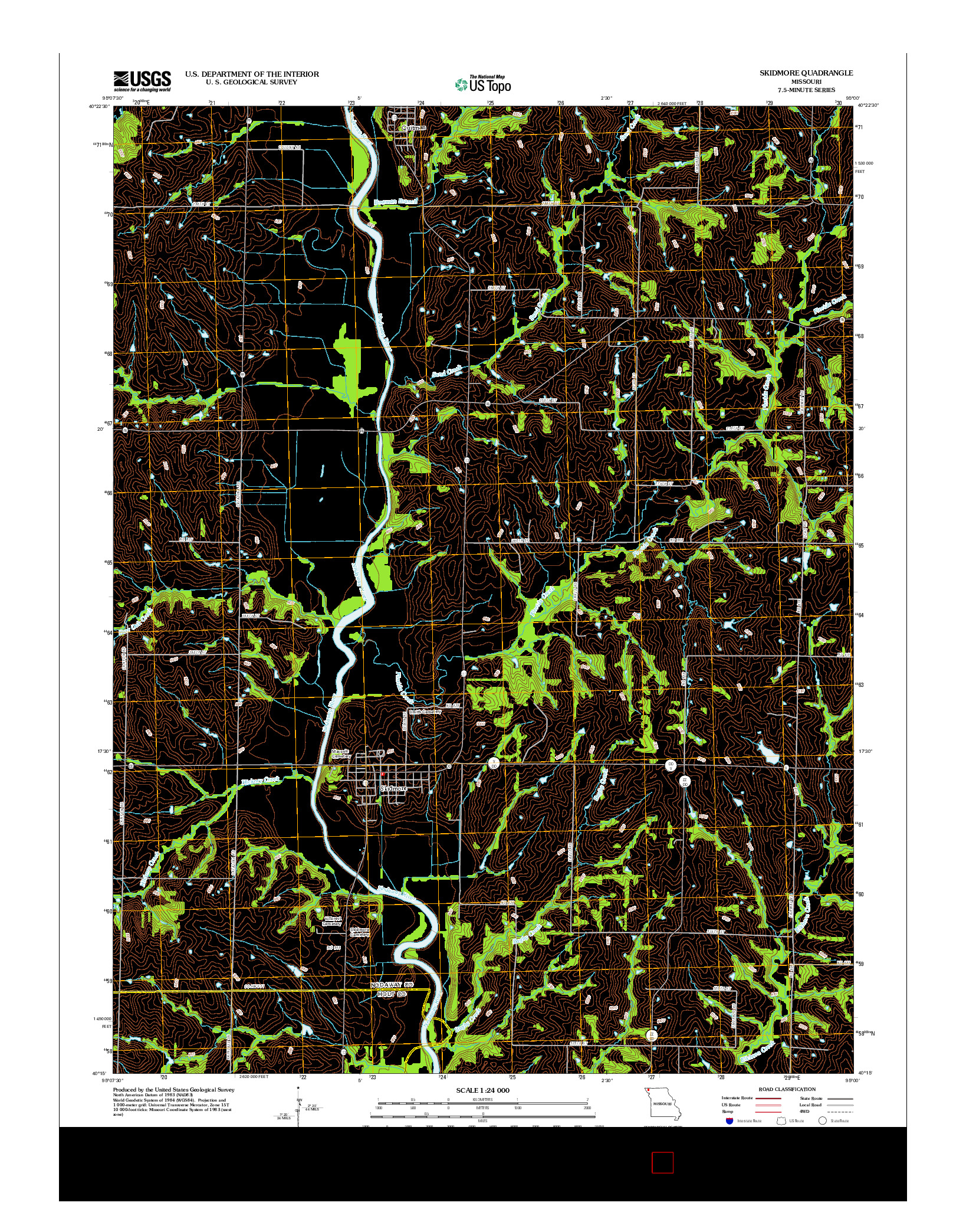 USGS US TOPO 7.5-MINUTE MAP FOR SKIDMORE, MO 2012