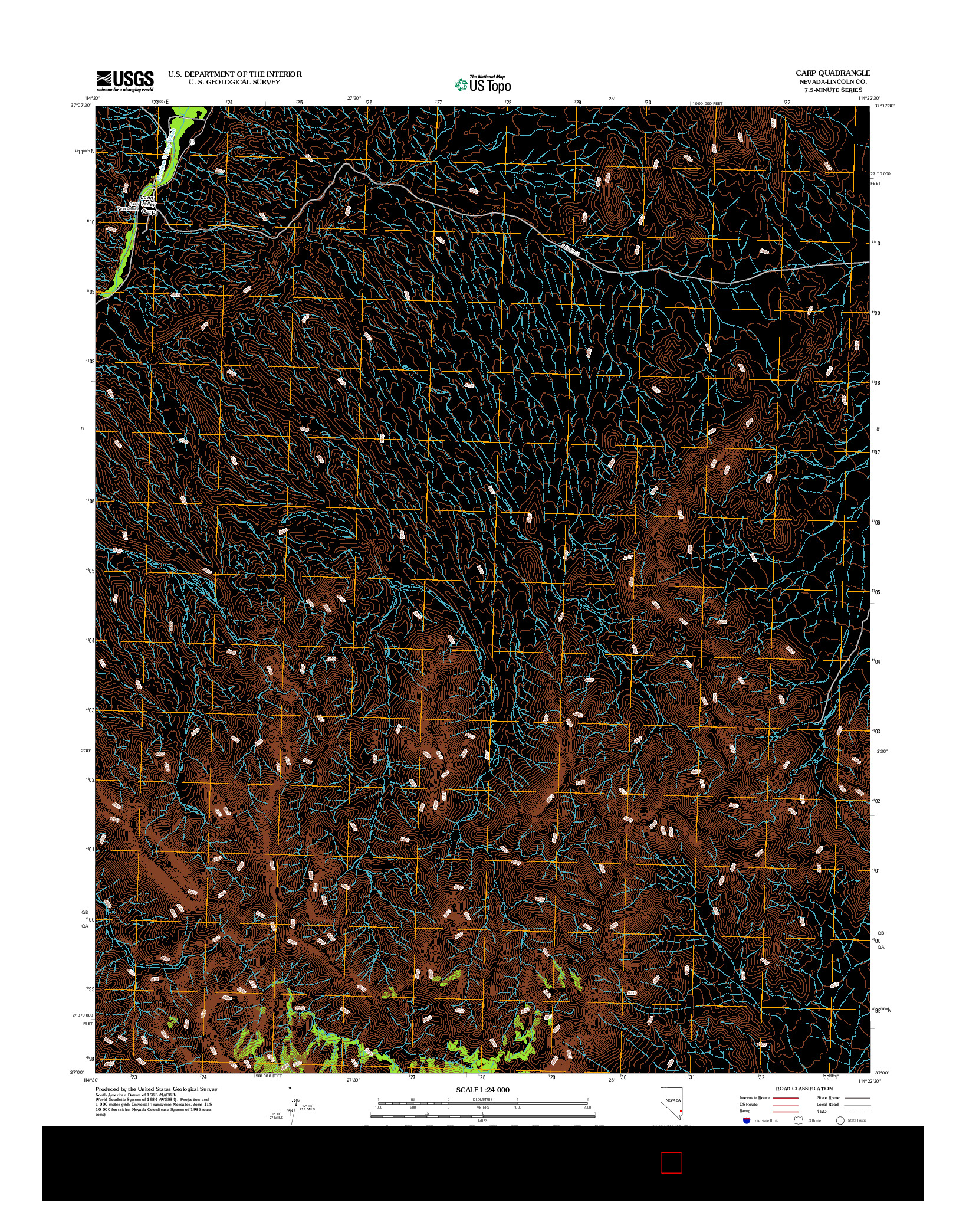 USGS US TOPO 7.5-MINUTE MAP FOR CARP, NV 2012