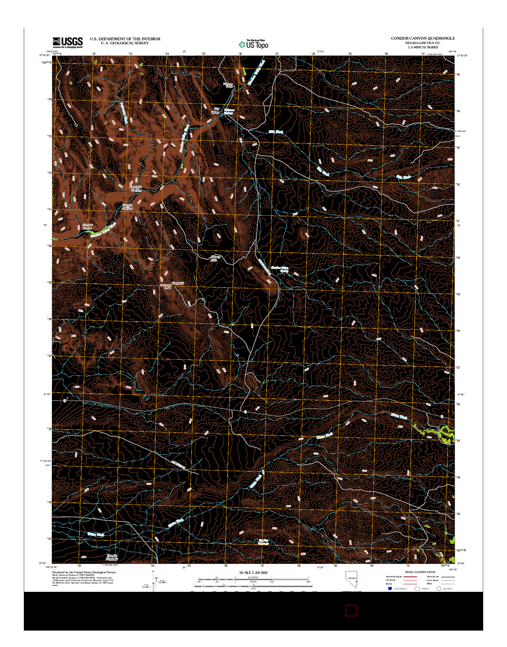 USGS US TOPO 7.5-MINUTE MAP FOR CONDOR CANYON, NV 2012