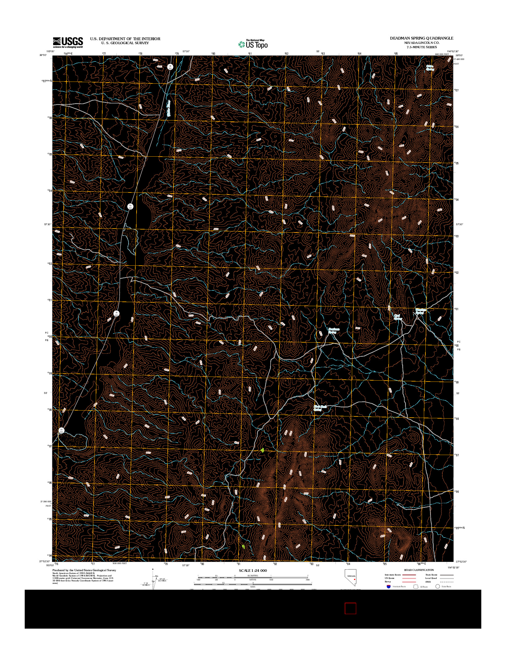 USGS US TOPO 7.5-MINUTE MAP FOR DEADMAN SPRING, NV 2012