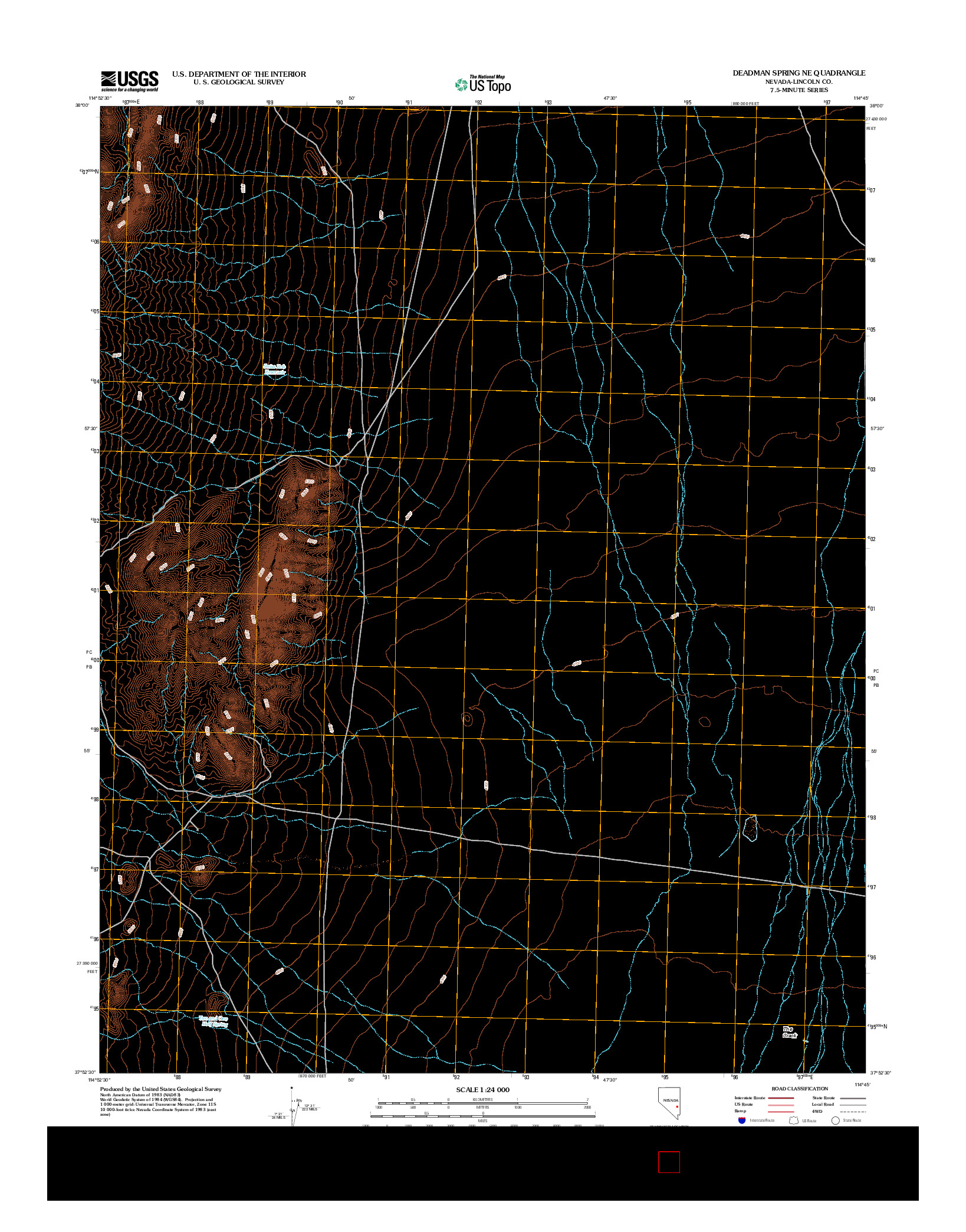 USGS US TOPO 7.5-MINUTE MAP FOR DEADMAN SPRING NE, NV 2012