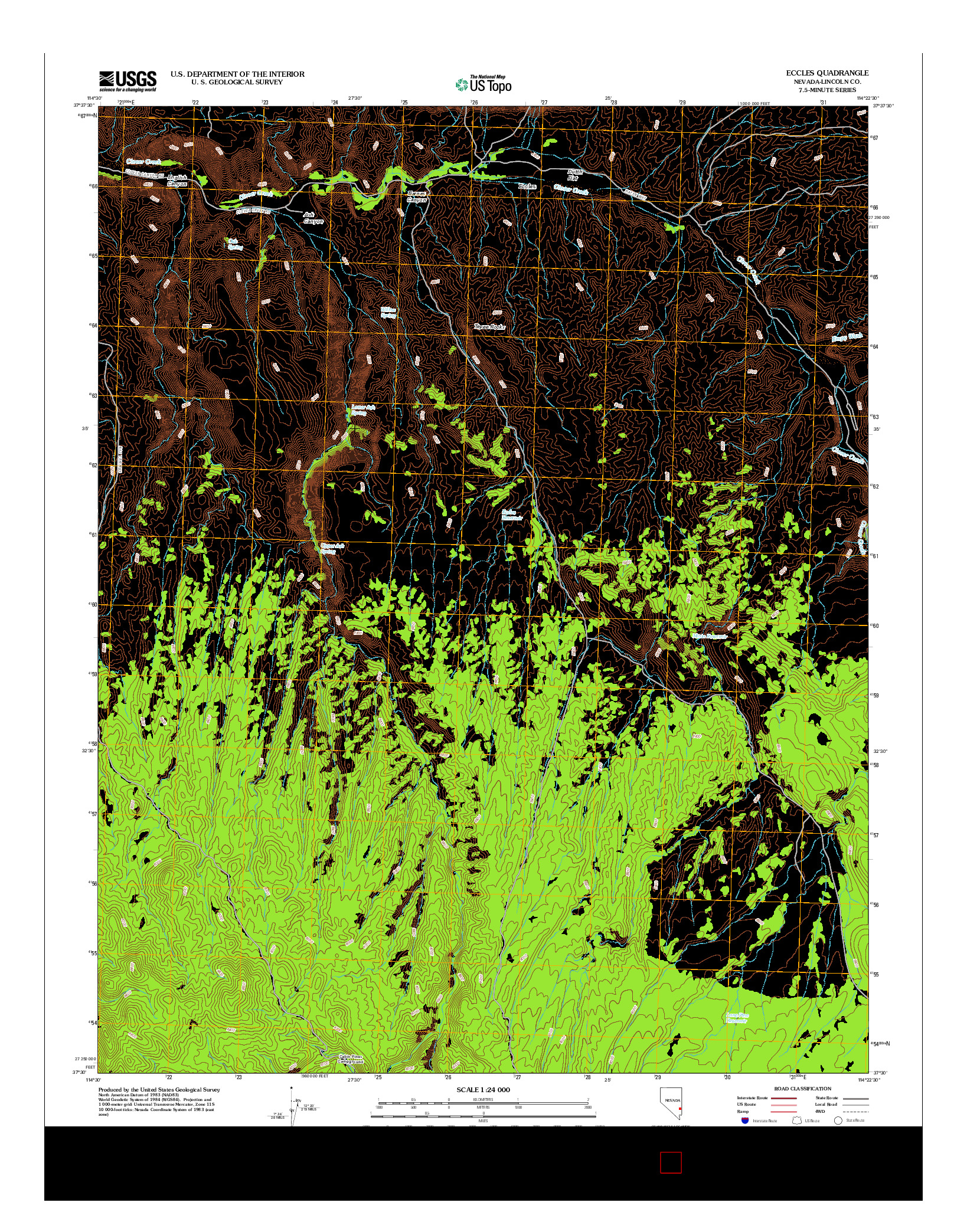 USGS US TOPO 7.5-MINUTE MAP FOR ECCLES, NV 2012