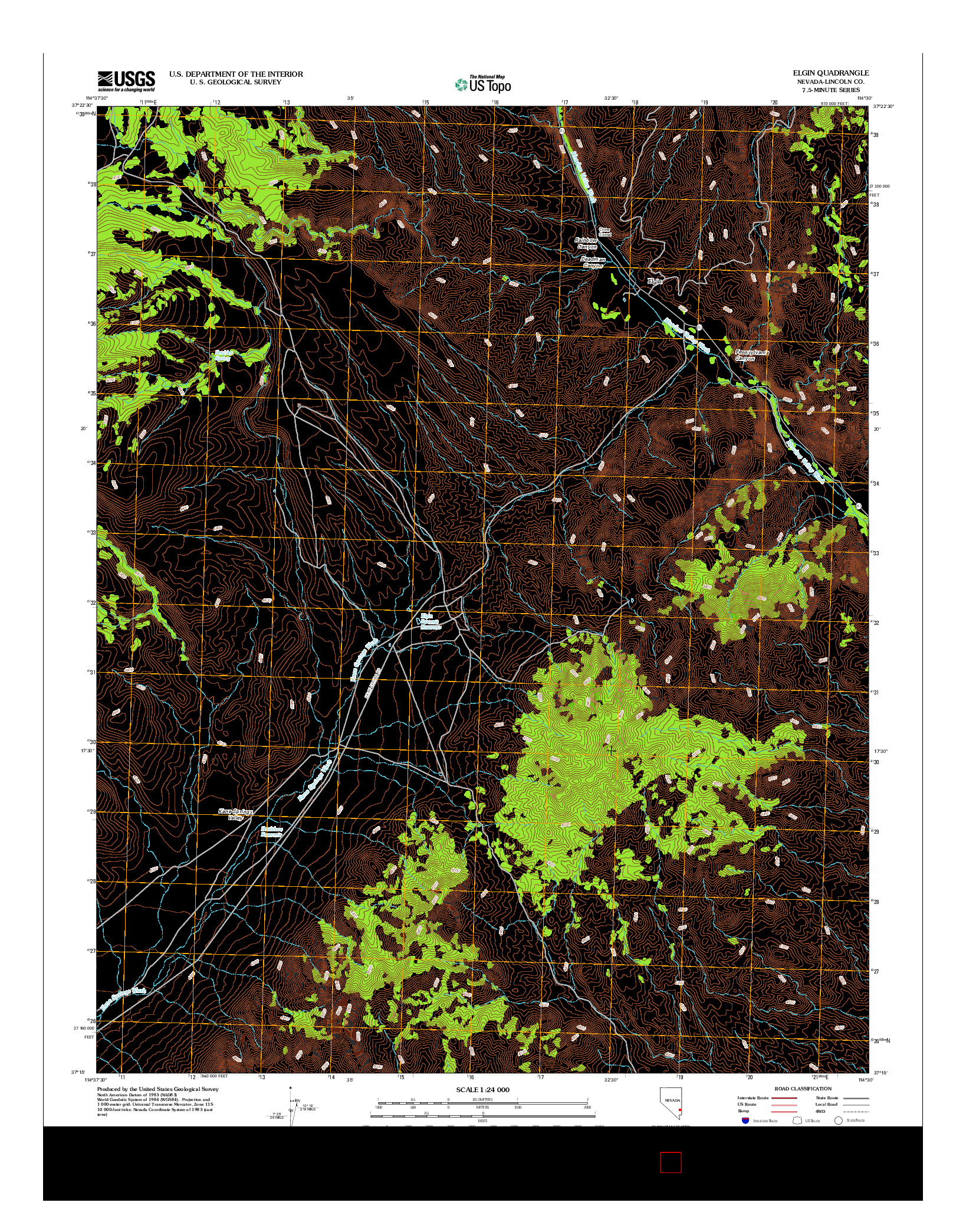 USGS US TOPO 7.5-MINUTE MAP FOR ELGIN, NV 2012