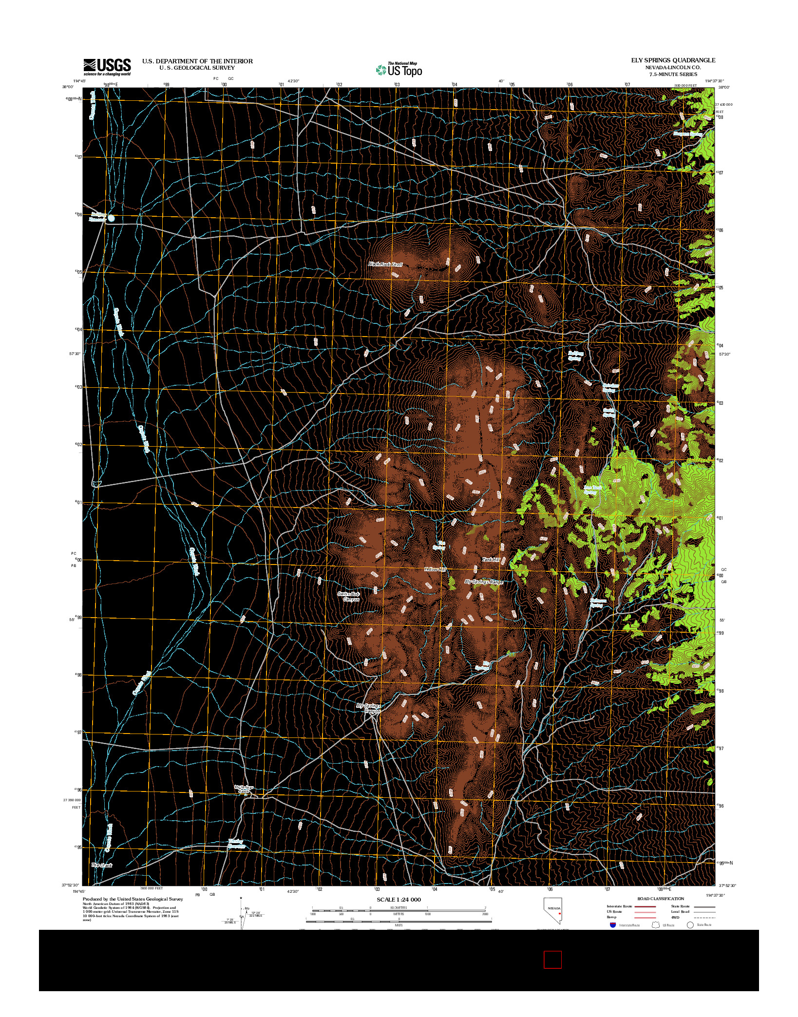 USGS US TOPO 7.5-MINUTE MAP FOR ELY SPRINGS, NV 2012