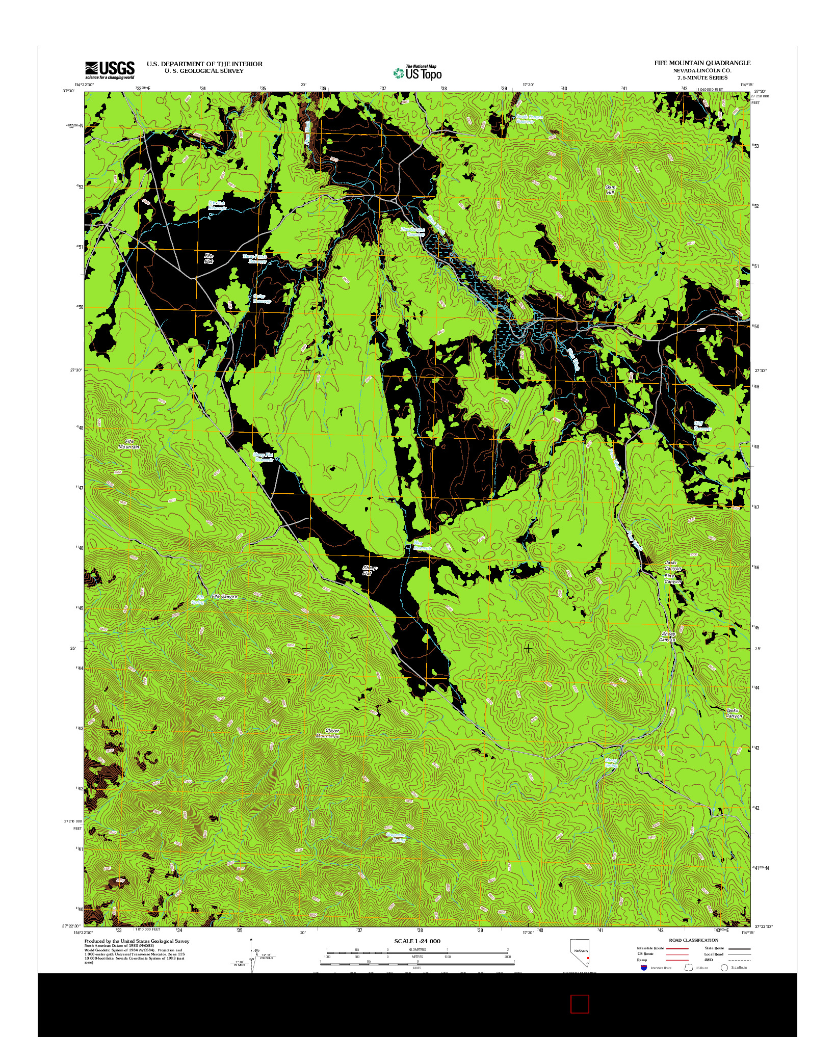 USGS US TOPO 7.5-MINUTE MAP FOR FIFE MOUNTAIN, NV 2012