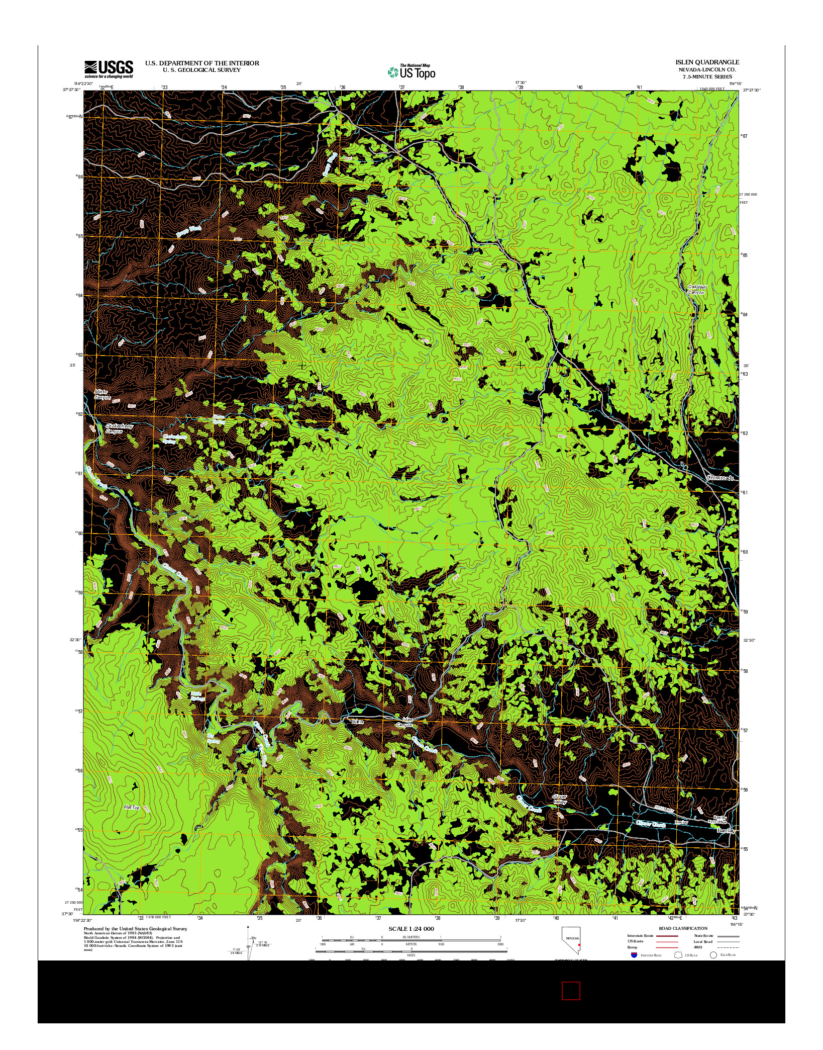 USGS US TOPO 7.5-MINUTE MAP FOR ISLEN, NV 2012