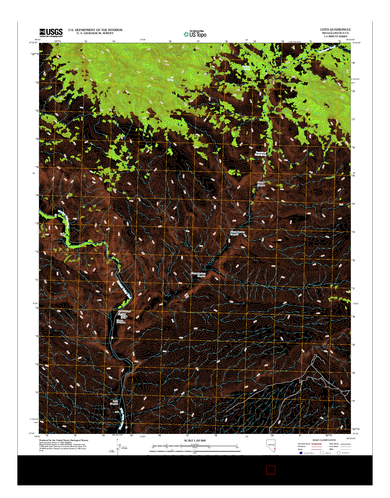 USGS US TOPO 7.5-MINUTE MAP FOR LEITH, NV 2012