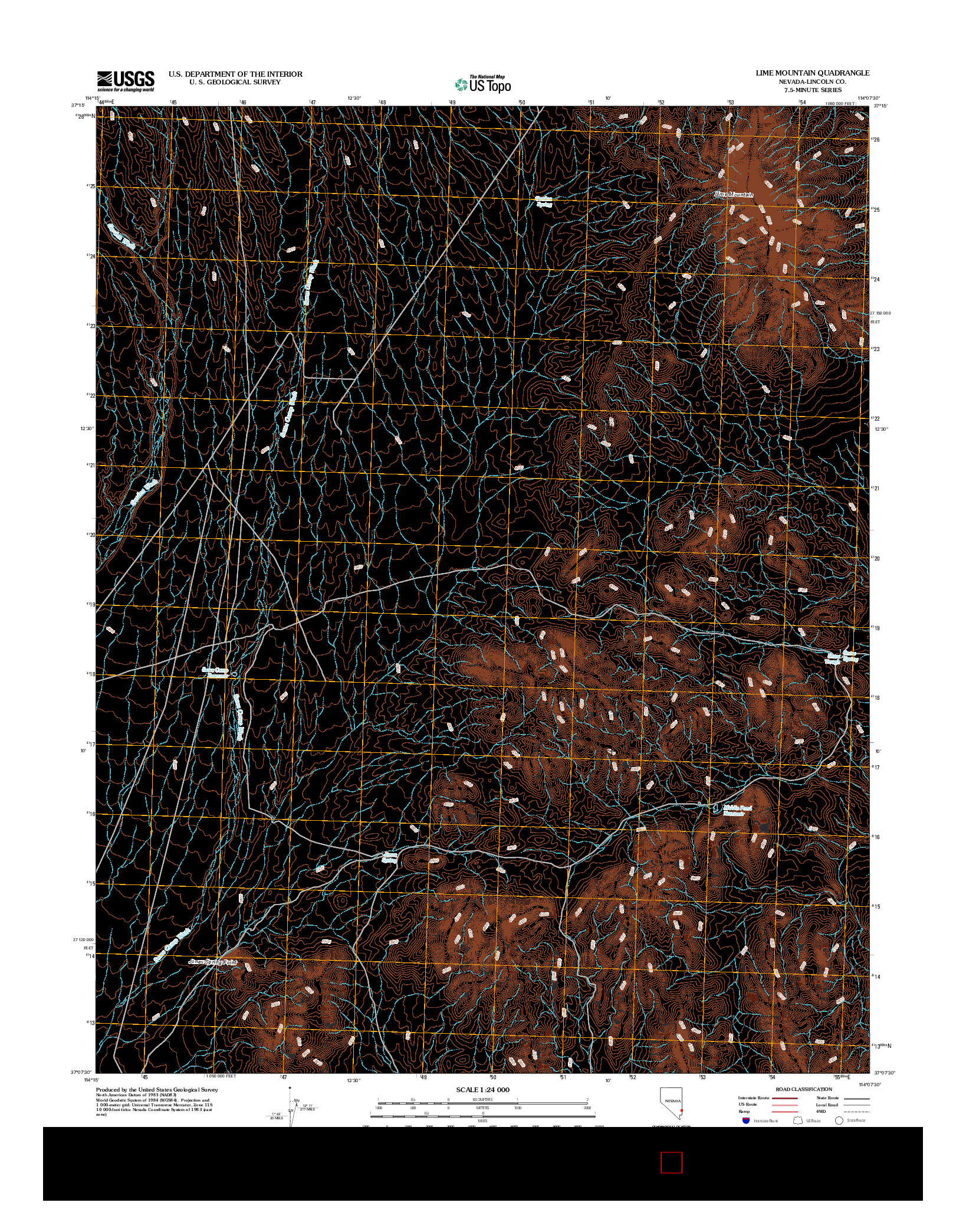 USGS US TOPO 7.5-MINUTE MAP FOR LIME MOUNTAIN, NV 2012